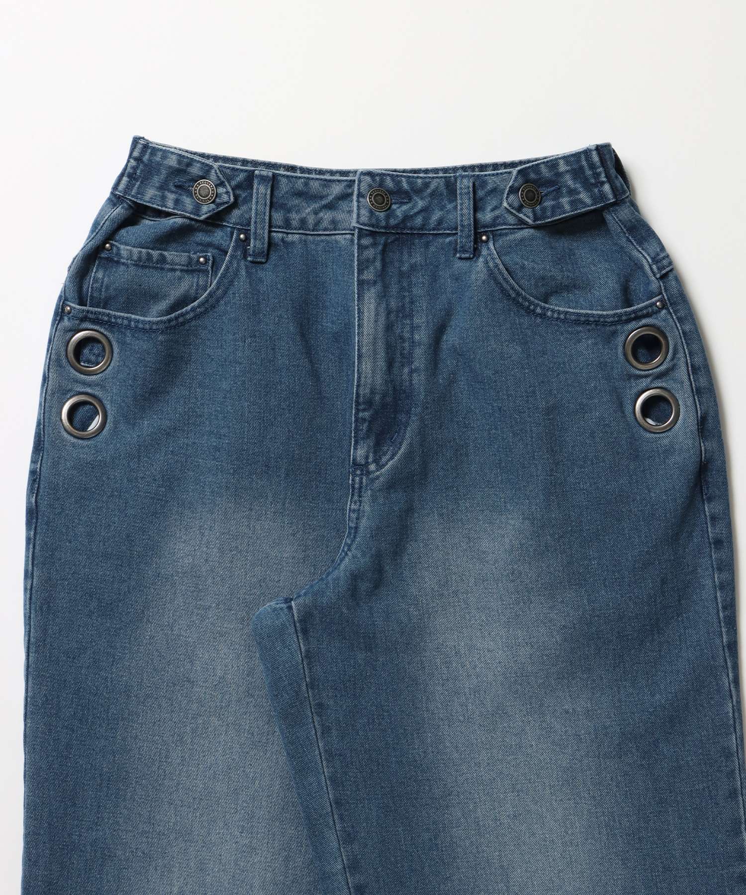 ※WEB限定 / ロールアップスタッズデニム / sqnz star roll-up denim ブルー