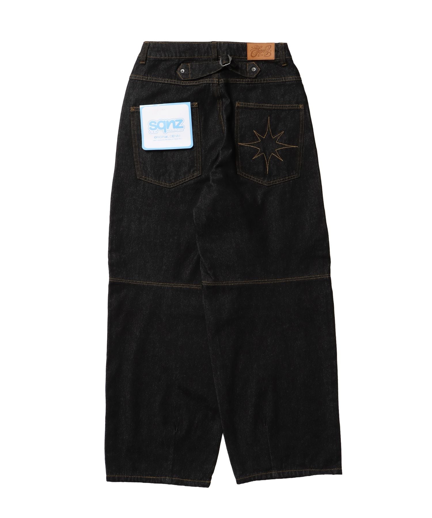 ※WEB限定 / タックワイドデニムパンツ / sqnz tucked denim pants ブラック