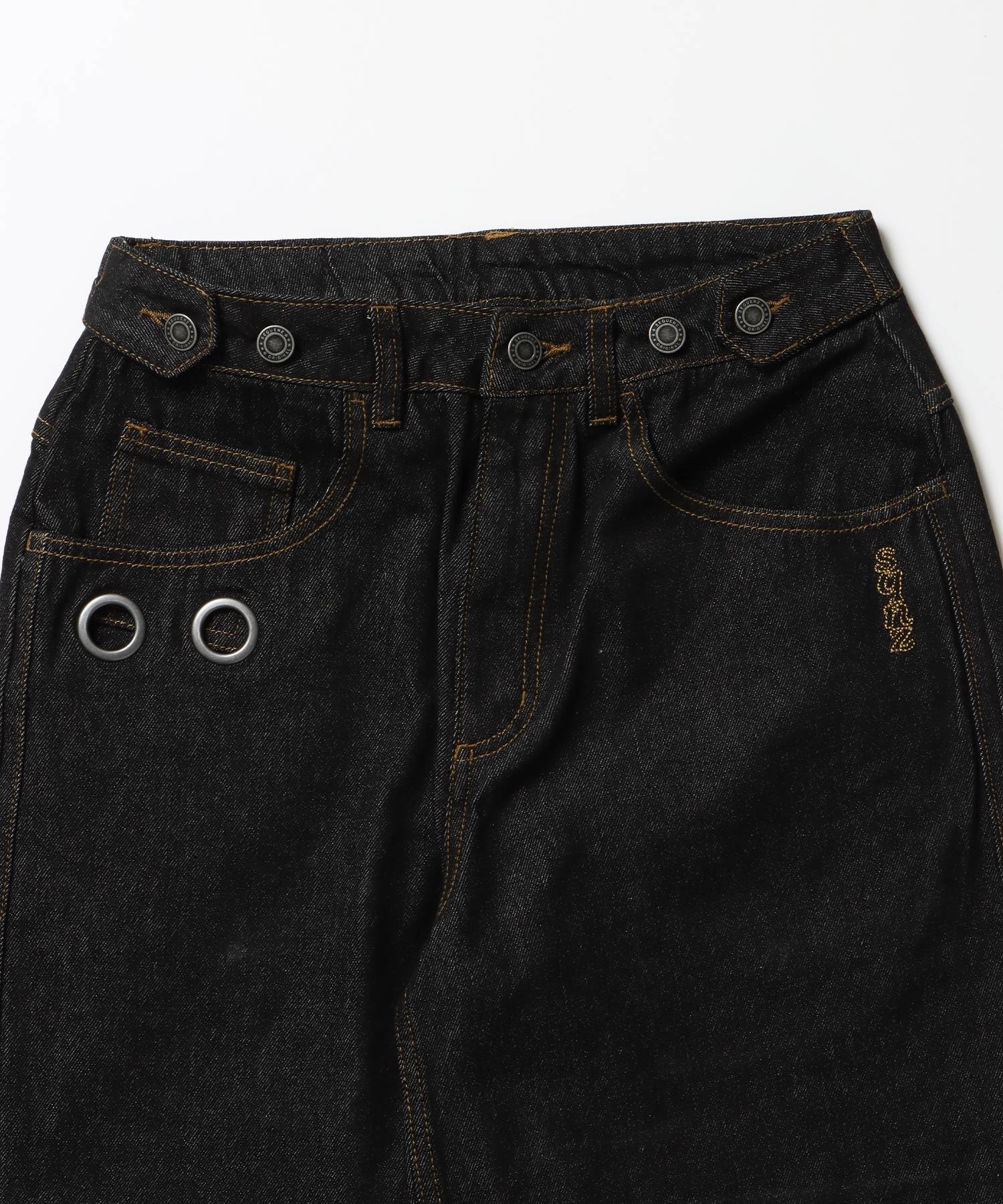 ※WEB限定 / タックワイドデニムパンツ / sqnz tucked denim pants ブラック