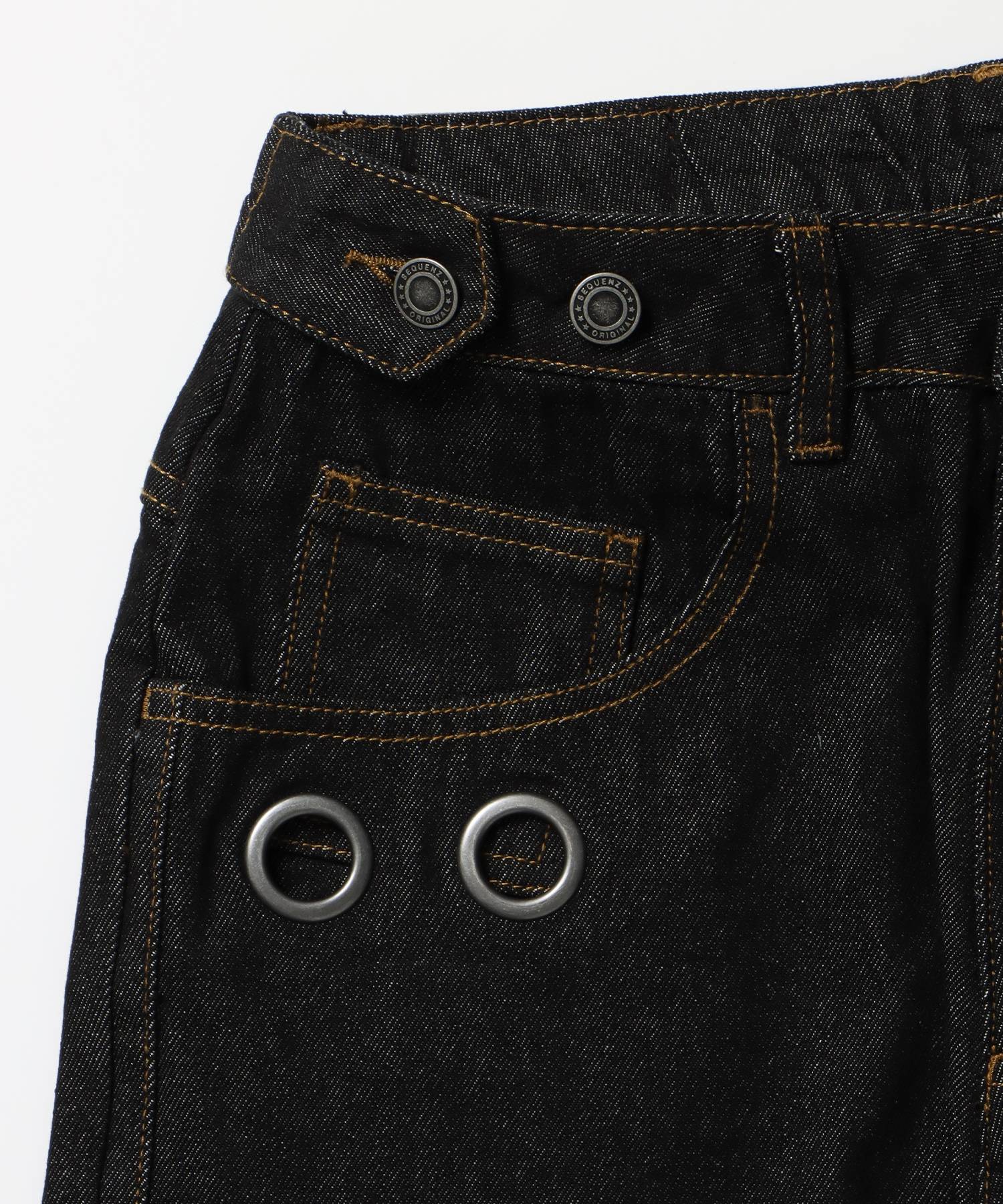 ※WEB限定 / タックワイドデニムパンツ / sqnz tucked denim pants ブラック