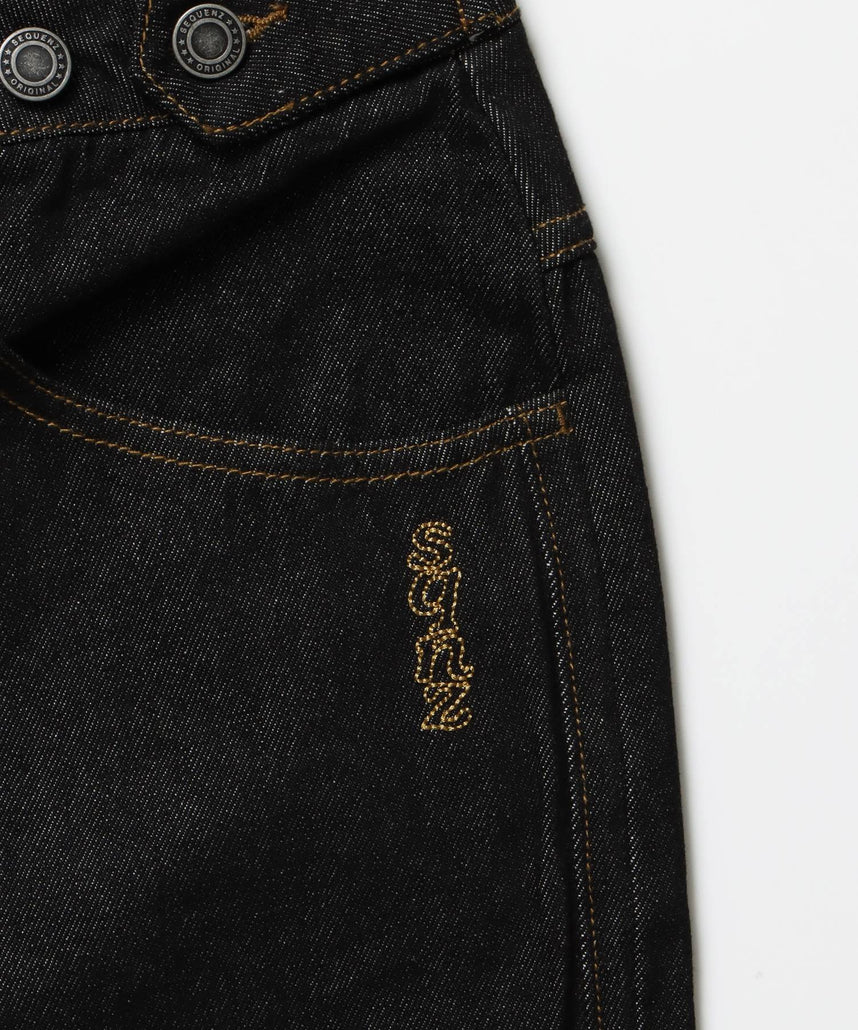 ※WEB限定 / タックワイドデニムパンツ / sqnz tucked denim pants ブラック