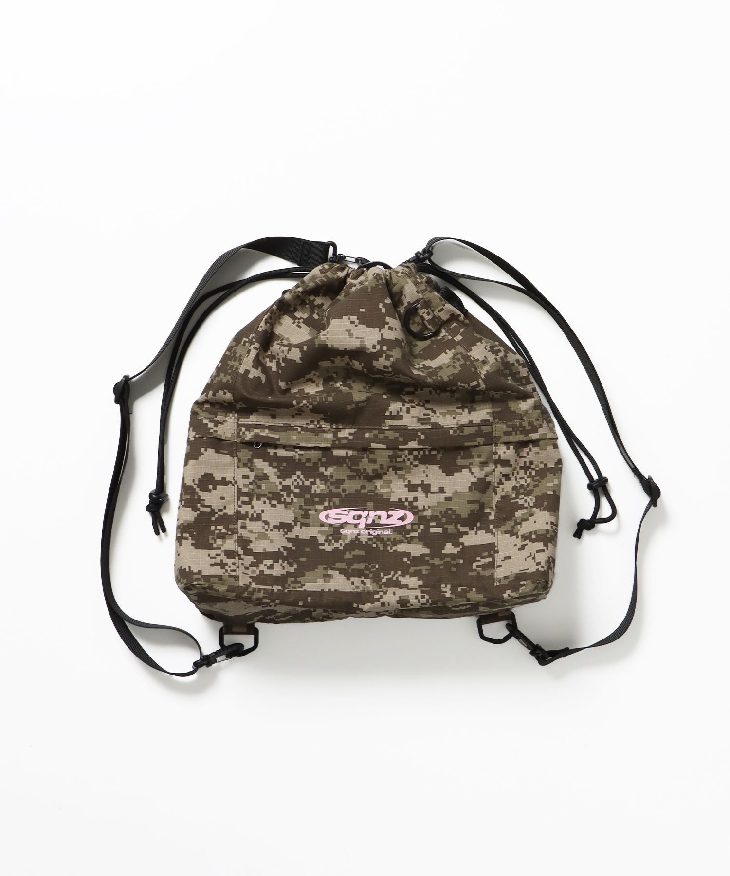 【sqnz(エスキュンズ)】sqnz 2way knapsack / ユニセックス ナップサック リュック 雑貨 バック 2WAY ドローコード 柄80