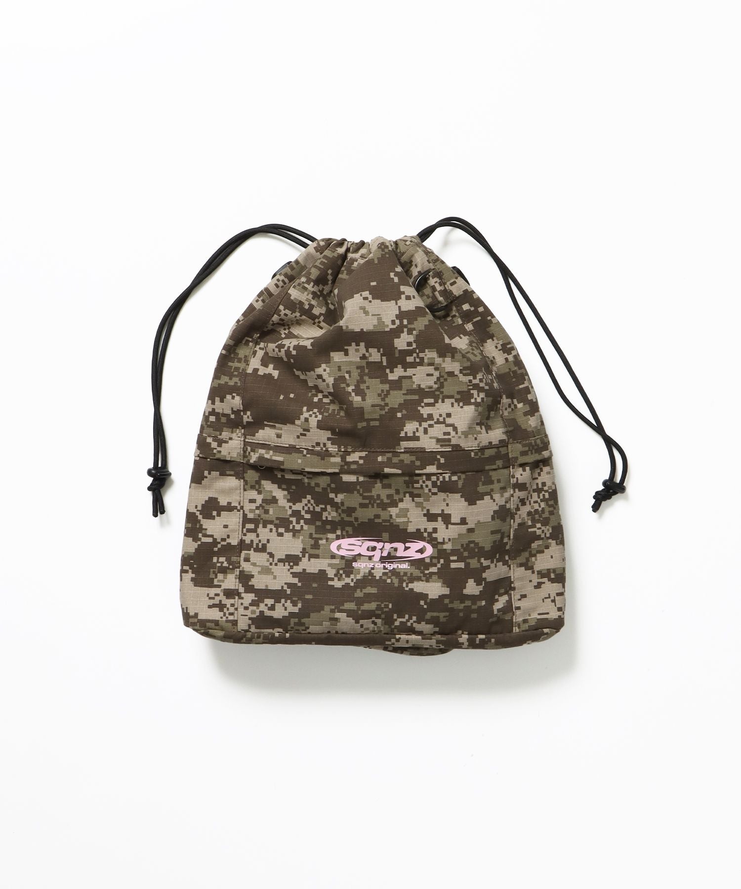 【sqnz(エスキュンズ)】sqnz 2way knapsack / ユニセックス ナップサック リュック 雑貨 バック 2WAY ドローコード 柄80