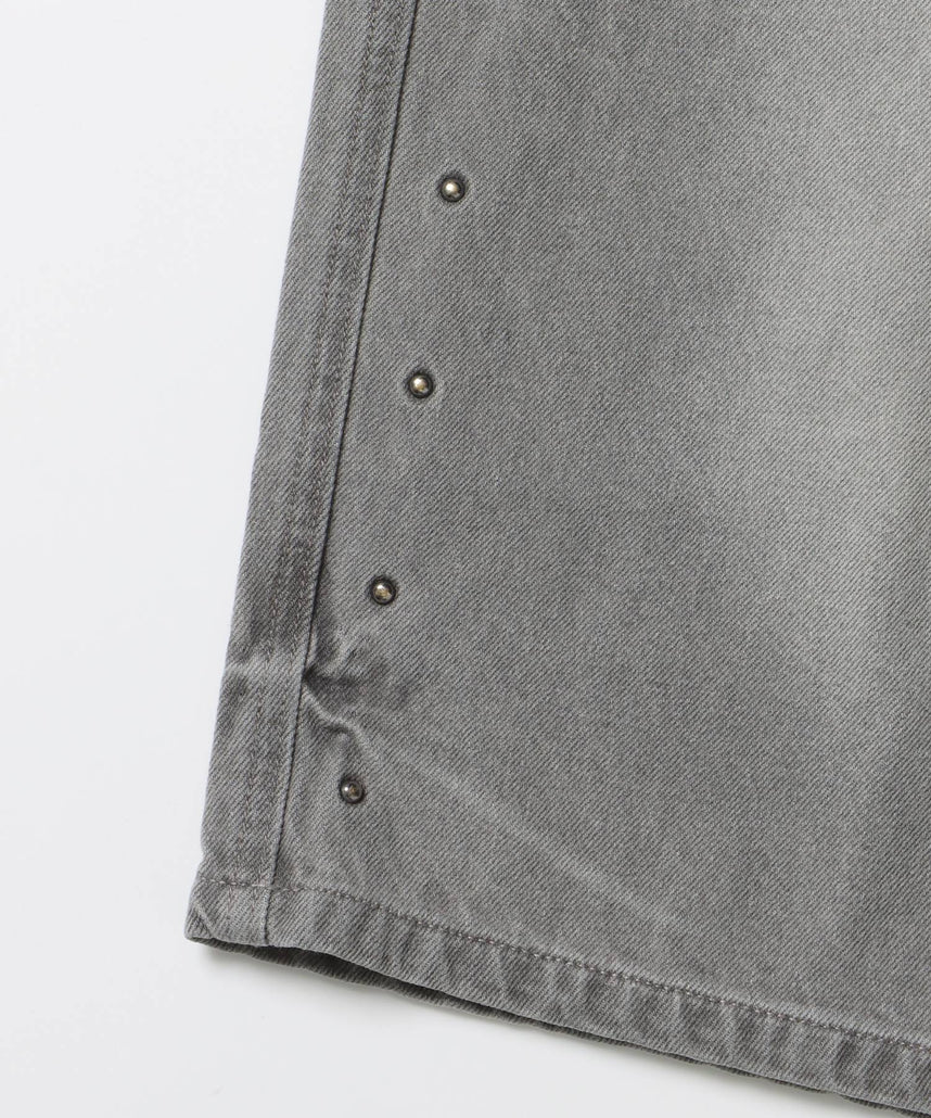 ※WEB限定 / スタッズデニムショートパンツ / sqnz washed denim shorts グレー