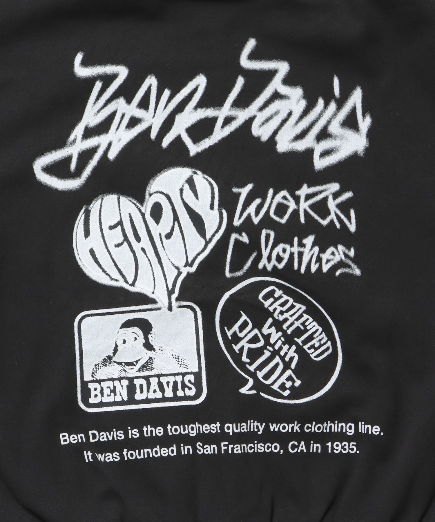 AGGING JERSEY ZIP HOODY / ヘビーウェイト 刺繍 スウェット ジップパーカー 刺繍 【短丈】 ブラック