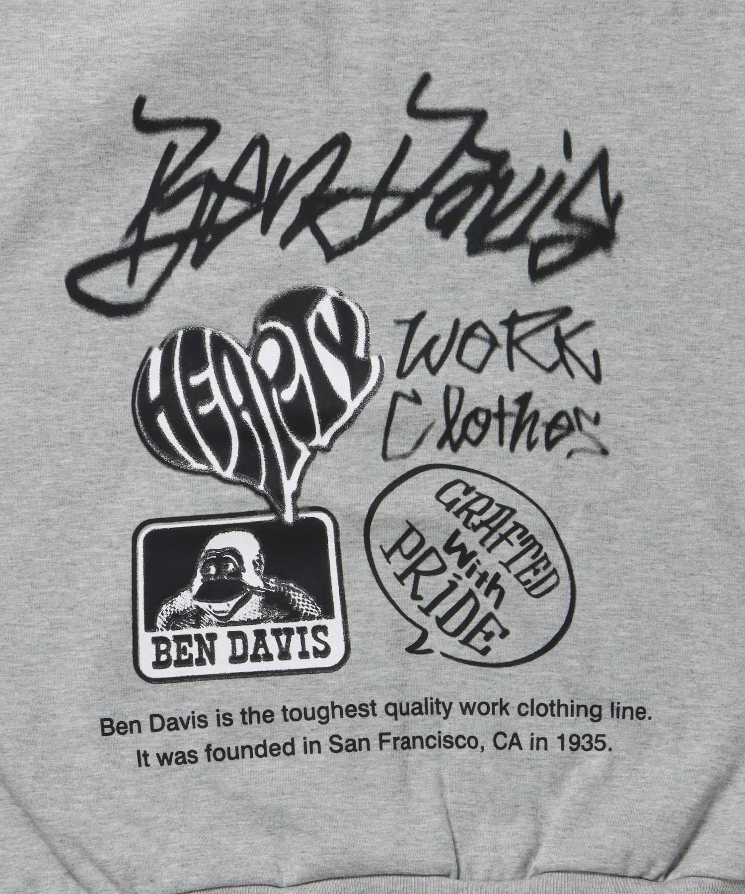 AGGING JERSEY ZIP HOODY / ヘビーウェイト 刺繍 スウェット ジップパーカー 刺繍 【短丈】 グレー