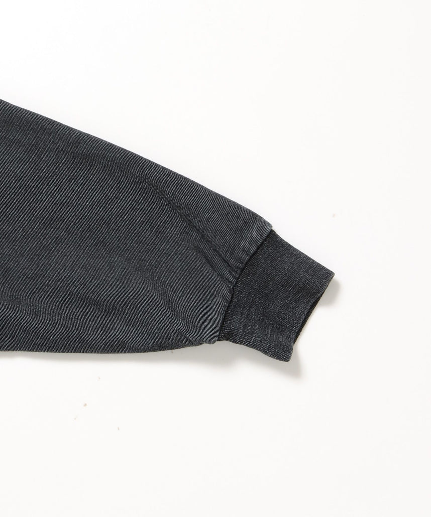 CUTOUT LETTER ZIP HOODY / オーバーサイズ ヘビーウェイト ジップパーカー フーディ ダブルジップ 刺繍 加工 【短丈】 ブラック