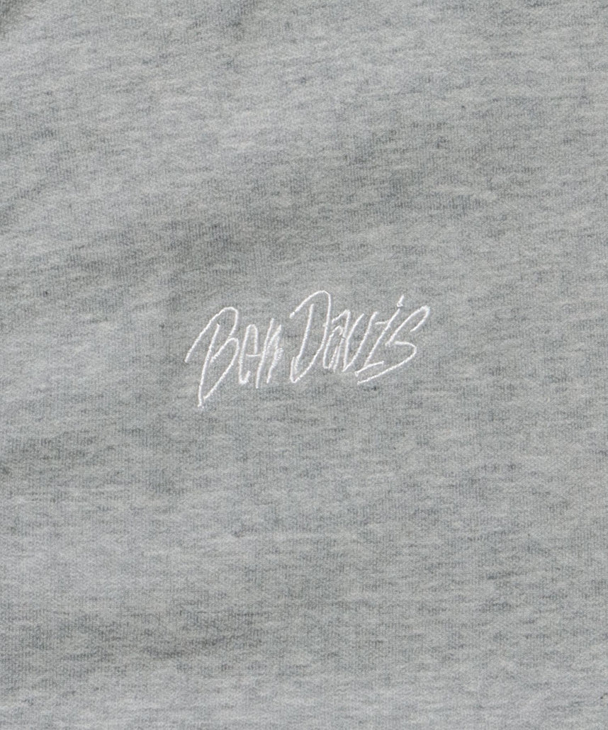 JERSEY LINE TRACK JACKET / ビッグシルエット フルジップ ヘビーウェイト 加工 刺繍 フーディ【短丈】 グレー