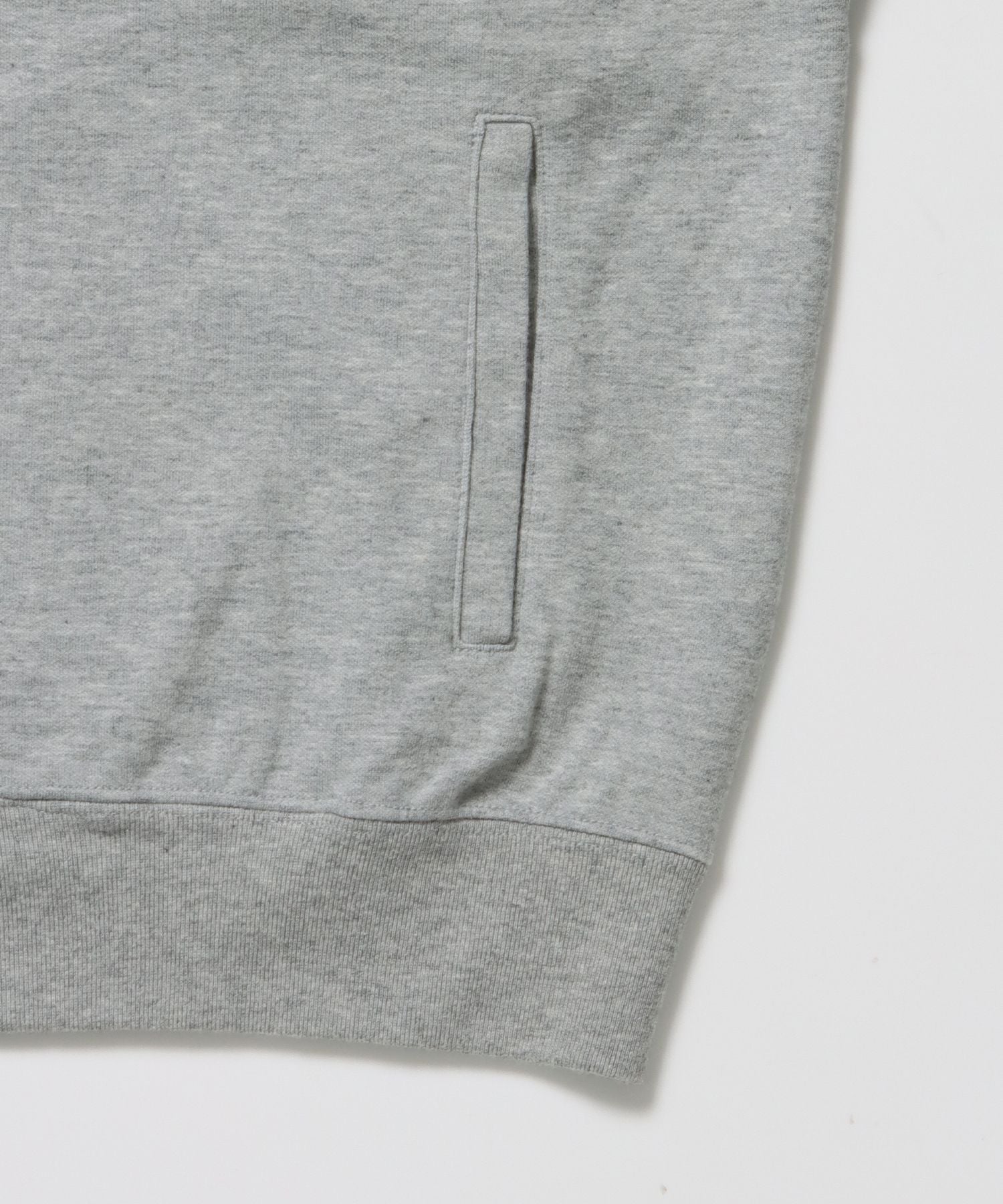 JERSEY LINE TRACK JACKET / ビッグシルエット フルジップ ヘビーウェイト 加工 刺繍 フーディ【短丈】 グレー