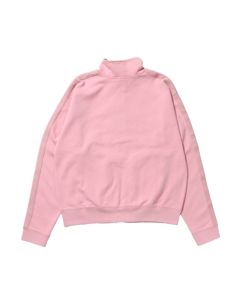 JERSEY LINE TRACK JACKET / ビッグシルエット フルジップ ヘビーウェイト 加工 刺繍 フーディ【短丈】 ピンク
