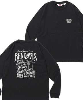PAINTER’S SIGN L/S TEE / ロンT クルーネック 長袖 ワンポイント プリント ユニセックス ブラック
