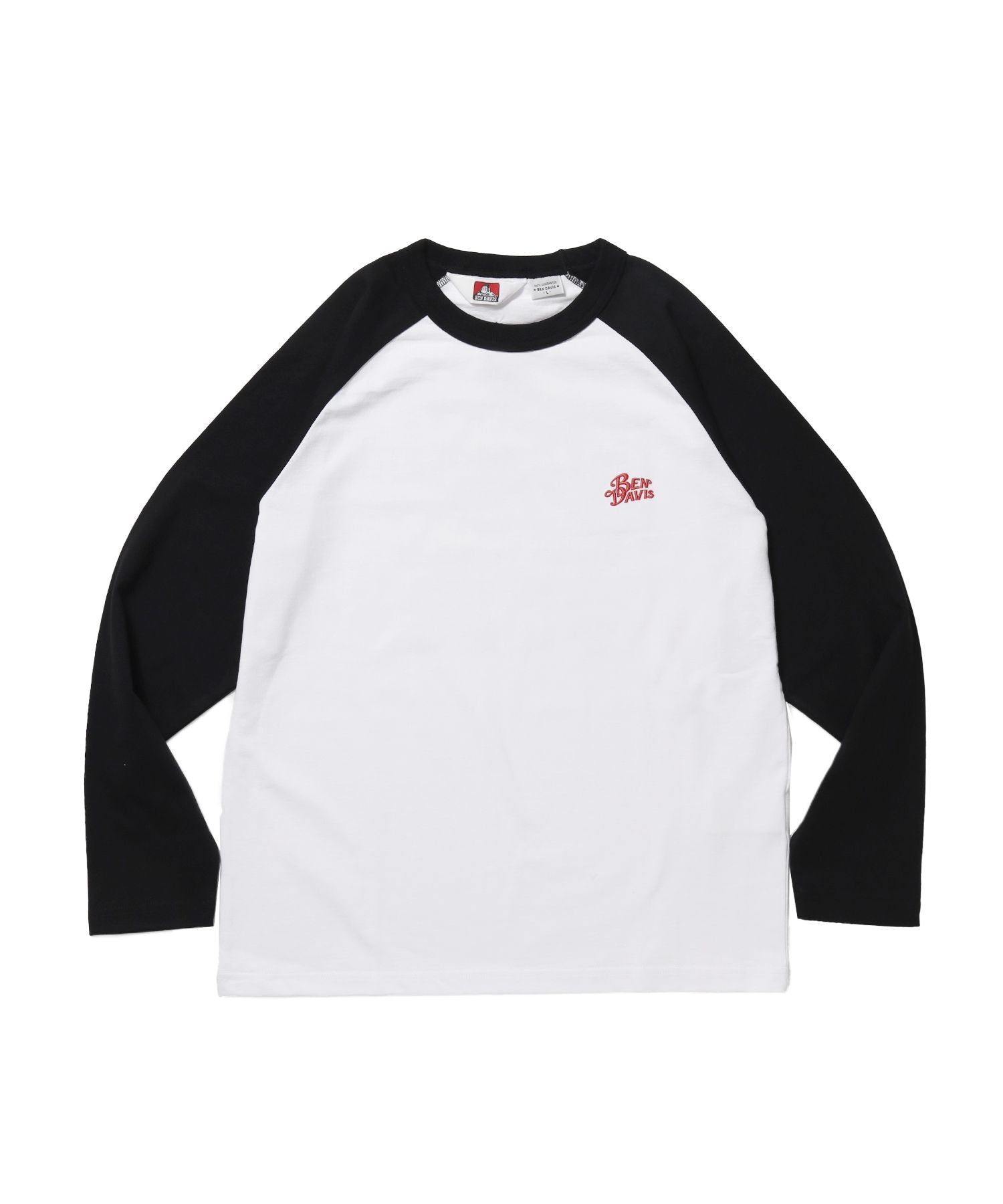 【BEN DAVIS(ベンデイビス)】RIDERS RAGLAN L/S TEE / ロンT クルーネック ラグラン 七分丈 長袖 レギュラーシルエット プリント ブラック