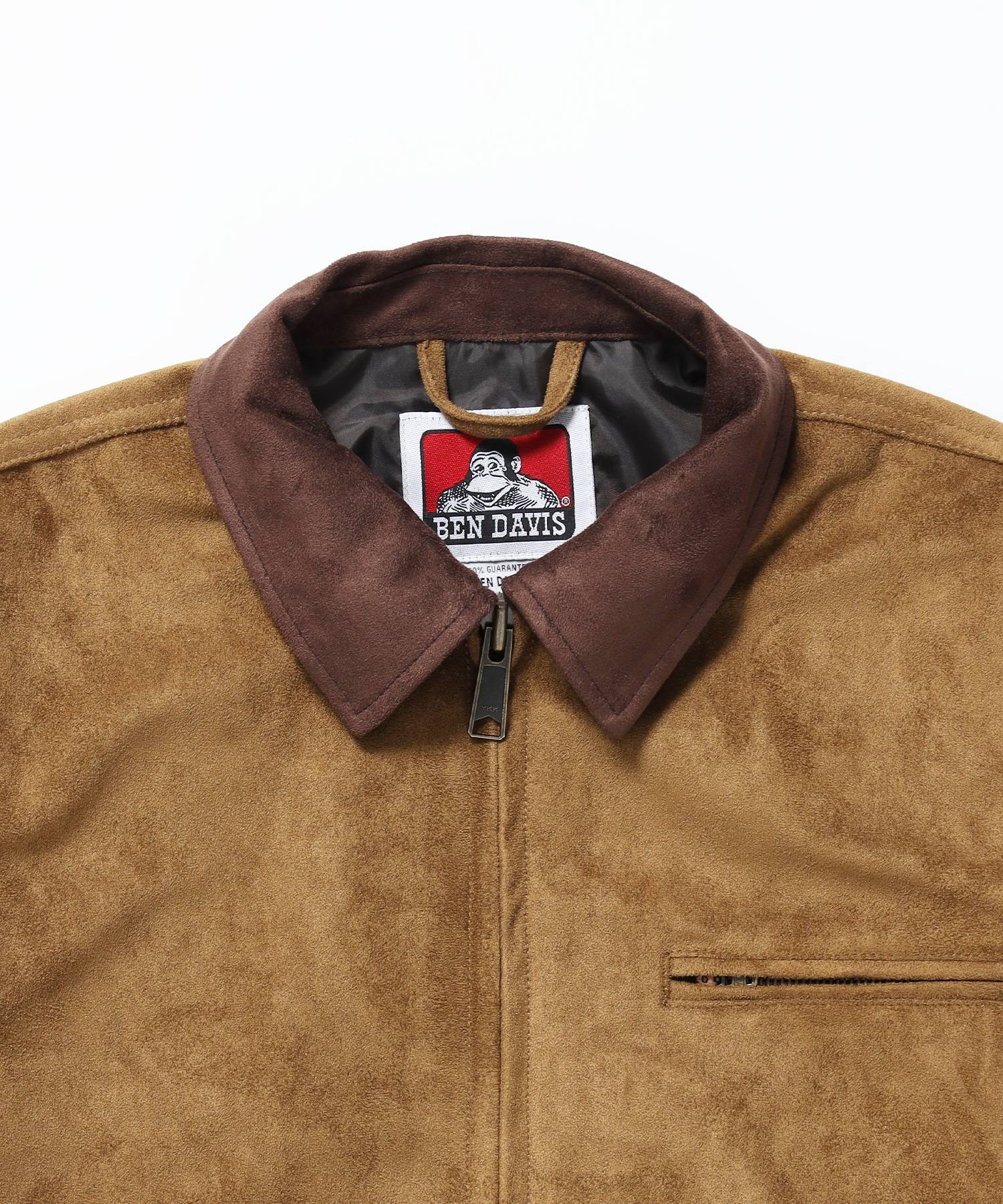 FAUX SUEDE WORK JACKET / ワーク ジャケット ジップ スウェード ポケット ベージュ