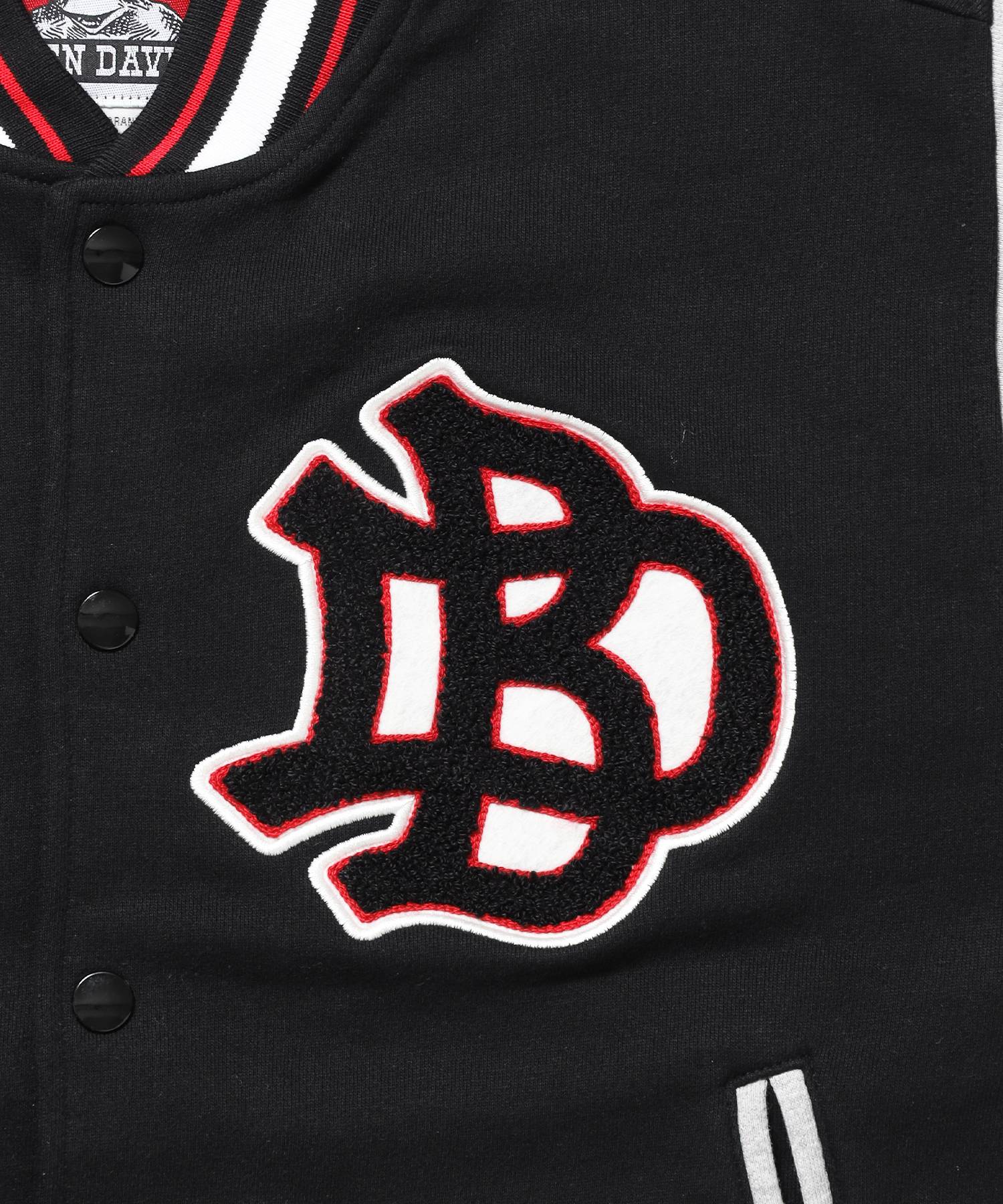 SWEAT STADIUM JACKET / スラックス ジャケット 刺繍 ワンポイント 裏毛 ワッペン ブラック