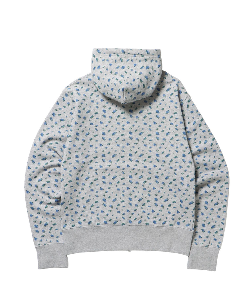 sqnz logo pt zip p/k /ジップパーカー フーディ 裏毛 ワンポイント ダブルジップ 花柄 星柄 柄83