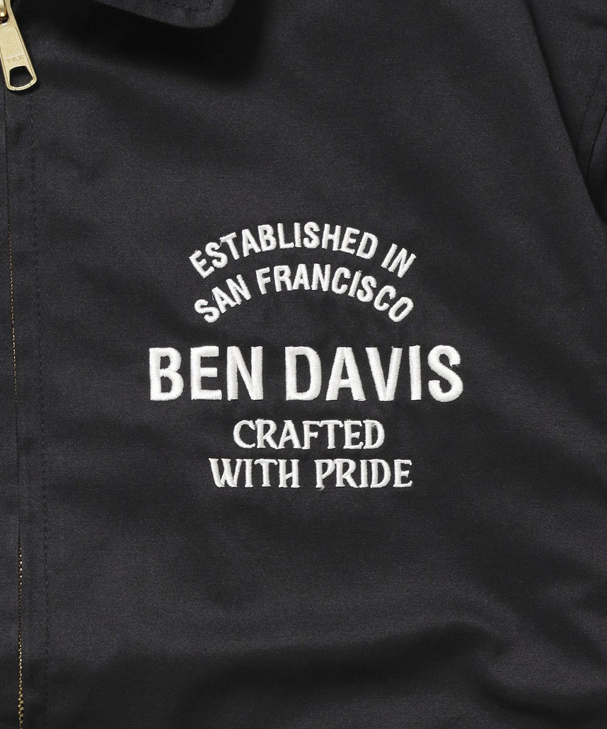 THEATER EMB BM JACKET / ワーク ジャケット ジップ 刺繍 ポケット ワンポイント ブラック