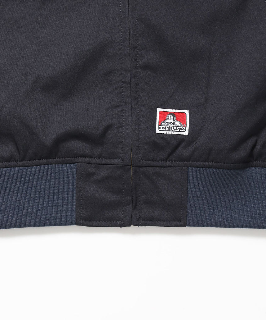 THEATER EMB BM JACKET / ワーク ジャケット ジップ 刺繍 ポケット ワンポイント ネイビー