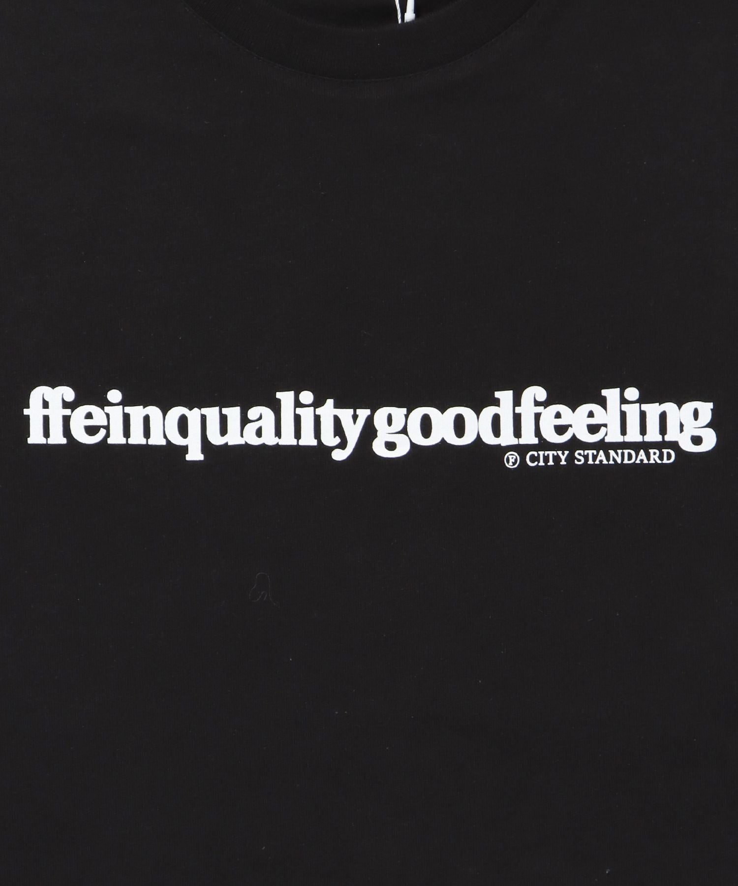 センタープリントロゴショート丈Tシャツ / Tシャツ クルーネック 半袖 プリント ブラック