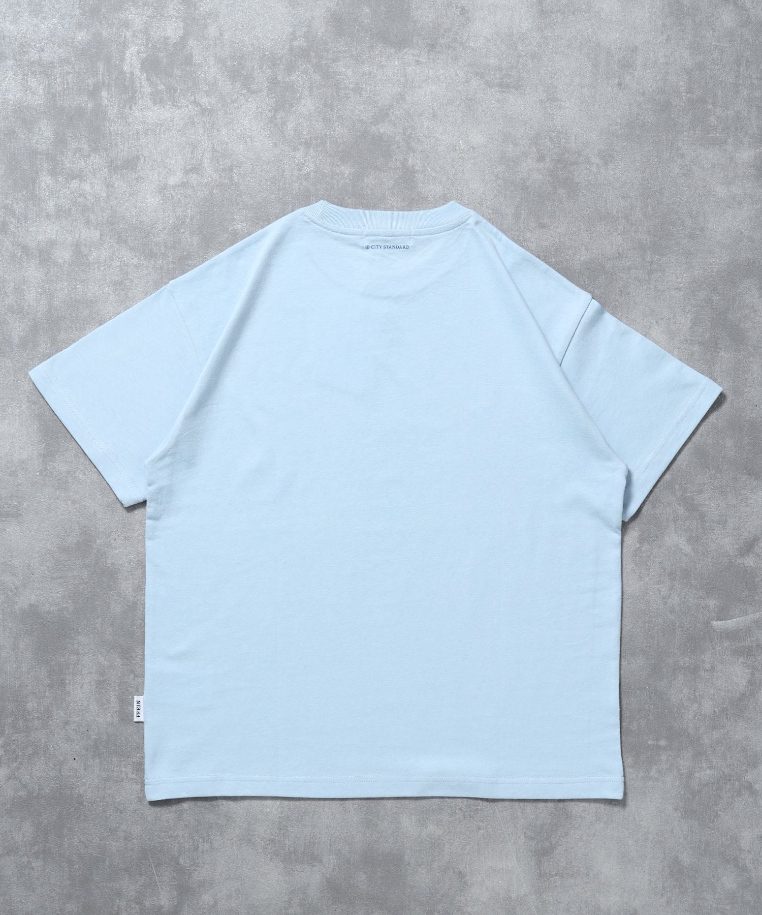 センタープリントロゴショート丈Tシャツ / Tシャツ クルーネック 半袖 プリント ライトブルー