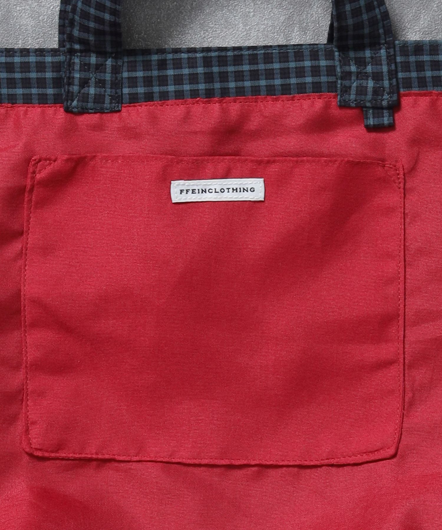 2WAYチェックトートバッグ / ユニセックス バック 2WAY 雑貨 刺繍 チェック ポケット ネイビー
