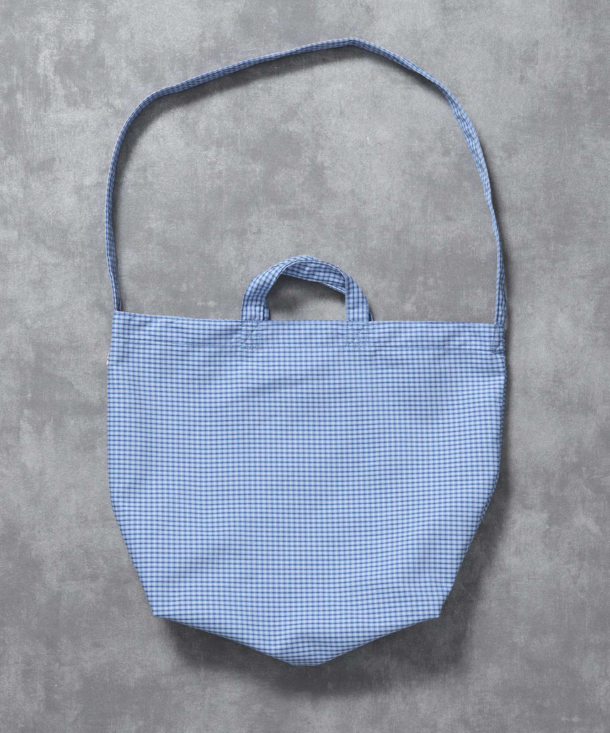 2WAYチェックトートバッグ / ユニセックス バック 2WAY 雑貨 刺繍 チェック ポケット ブルー