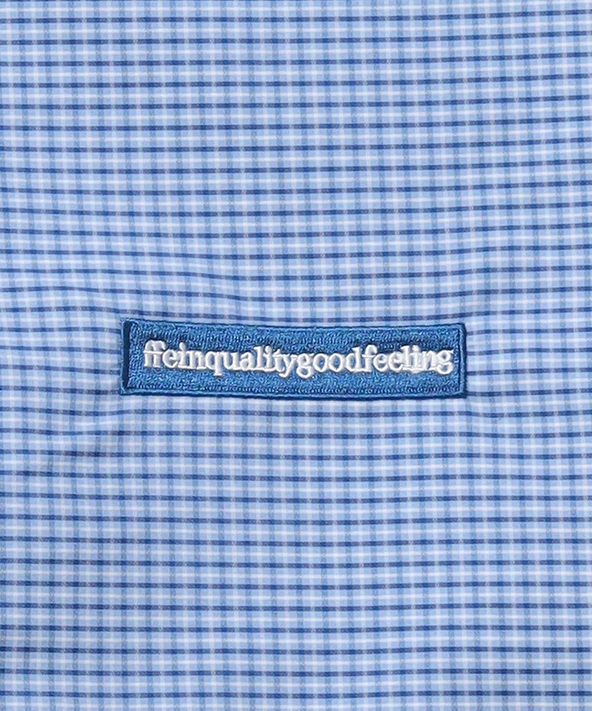 2WAYチェックトートバッグ / ユニセックス バック 2WAY 雑貨 刺繍 チェック ポケット ブルー