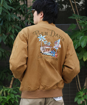 COTTON DUCK SOUVENIR JACKET / スーベニア 刺繍 フライトジャケット ユニセックス 裏地付き アウター ベージュ