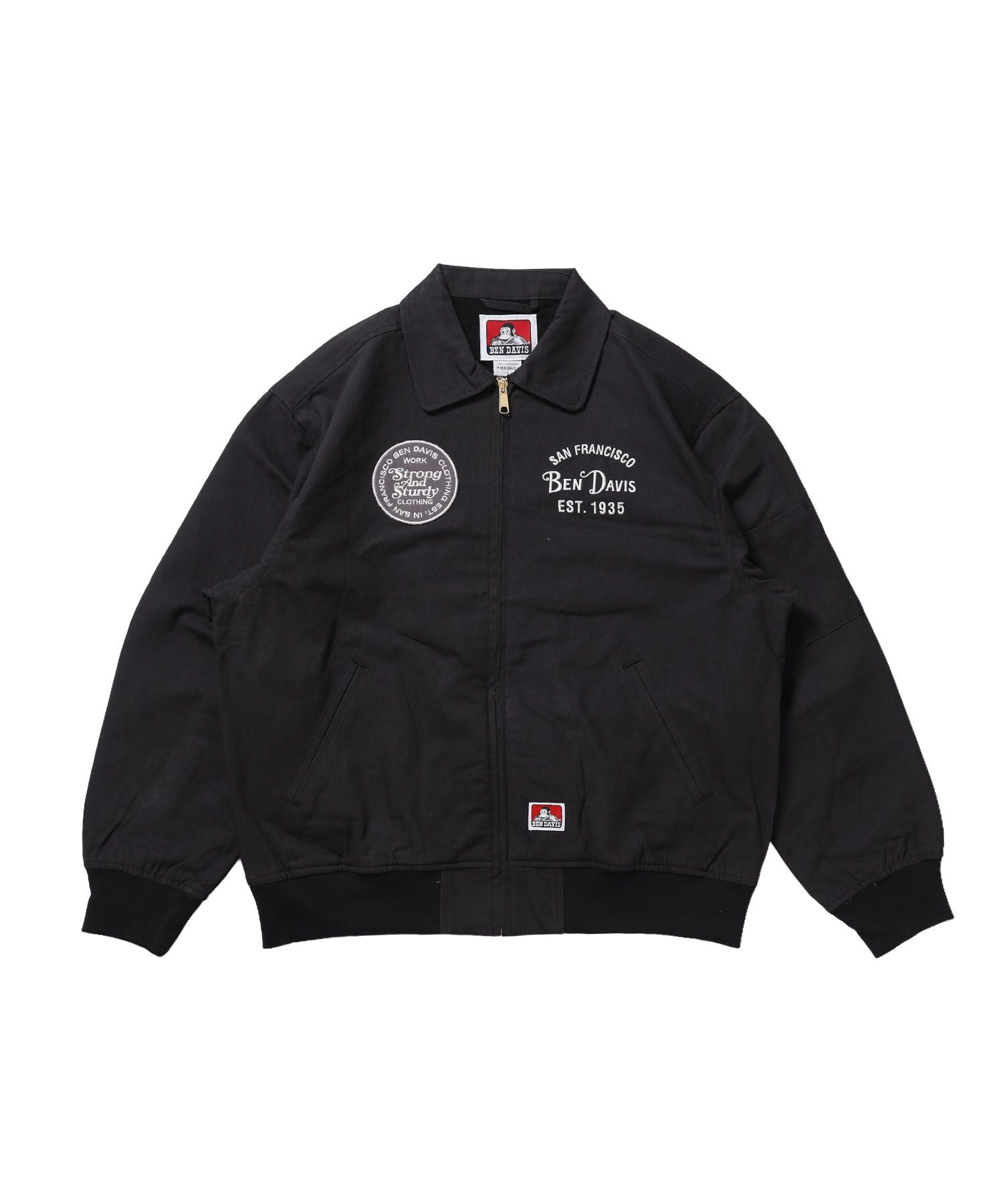 【BEN DAVIS(ベンデイビス)】COTTON DUCK SOUVENIR JACKET / スーベニア 刺繍 フライトジャケット ユニセックス 裏地付き アウター ブラック