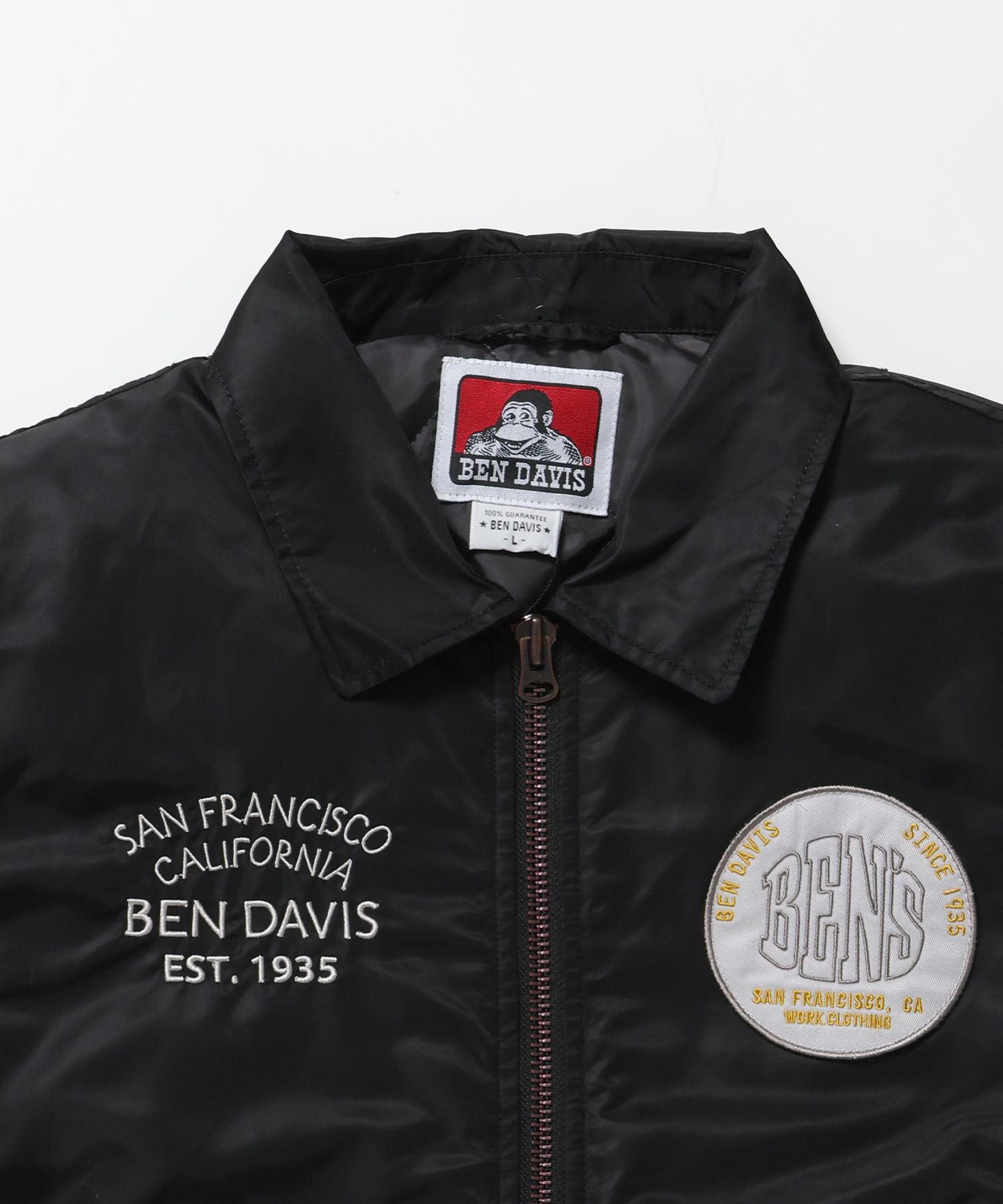 SOUVENIR EMB FLIGHT JACKET / スーベニアジャケット フライトジャケット 刺繍 ワッペン 着脱ボア衿 アウター ユニセックス ブラック