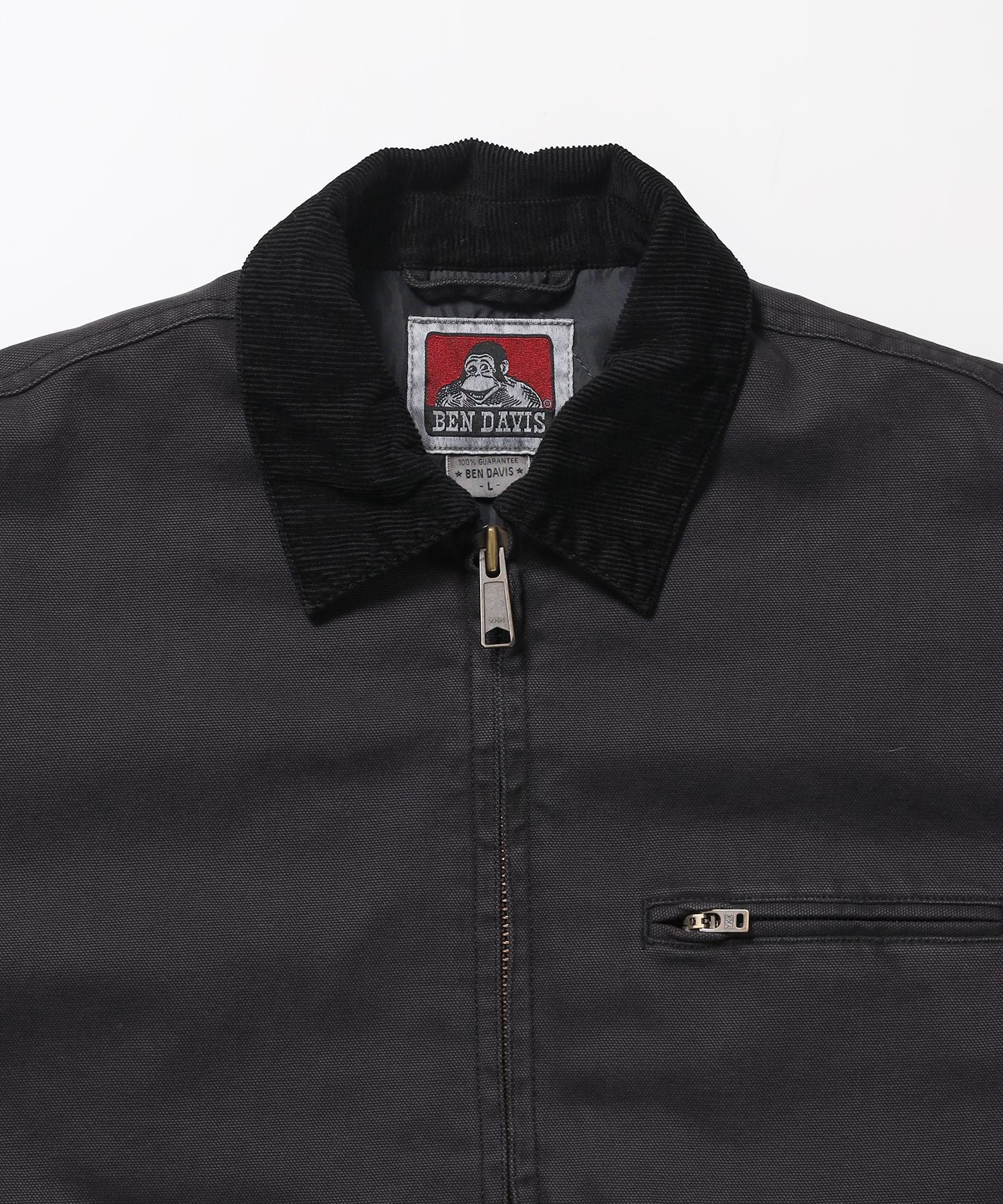 ZIP FRONT TRUCKER JACKET / トラッカージャケット コーデュロイ衿 ショート丈 中綿キルティング アウター ユニセックス