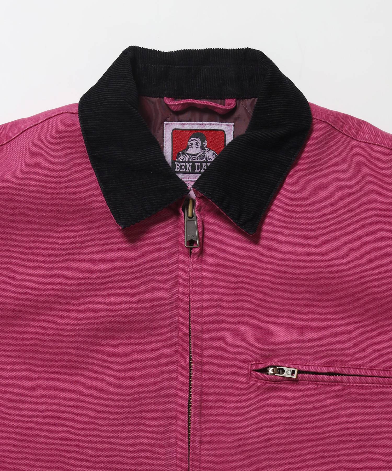 ZIP FRONT TRUCKER JACKET / トラッカージャケット コーデュロイ衿 ショート丈 中綿キルティング アウター ユニセックス