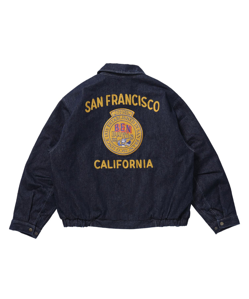 【BEN DAVIS(ベンデイビス)】REMOVAL BOA COLLAR RANCH JACKET / ランチジャケット コーデュロイ 着脱ボア衿 刺繍 ワッペン アウター ユニセックス ダークネイビー