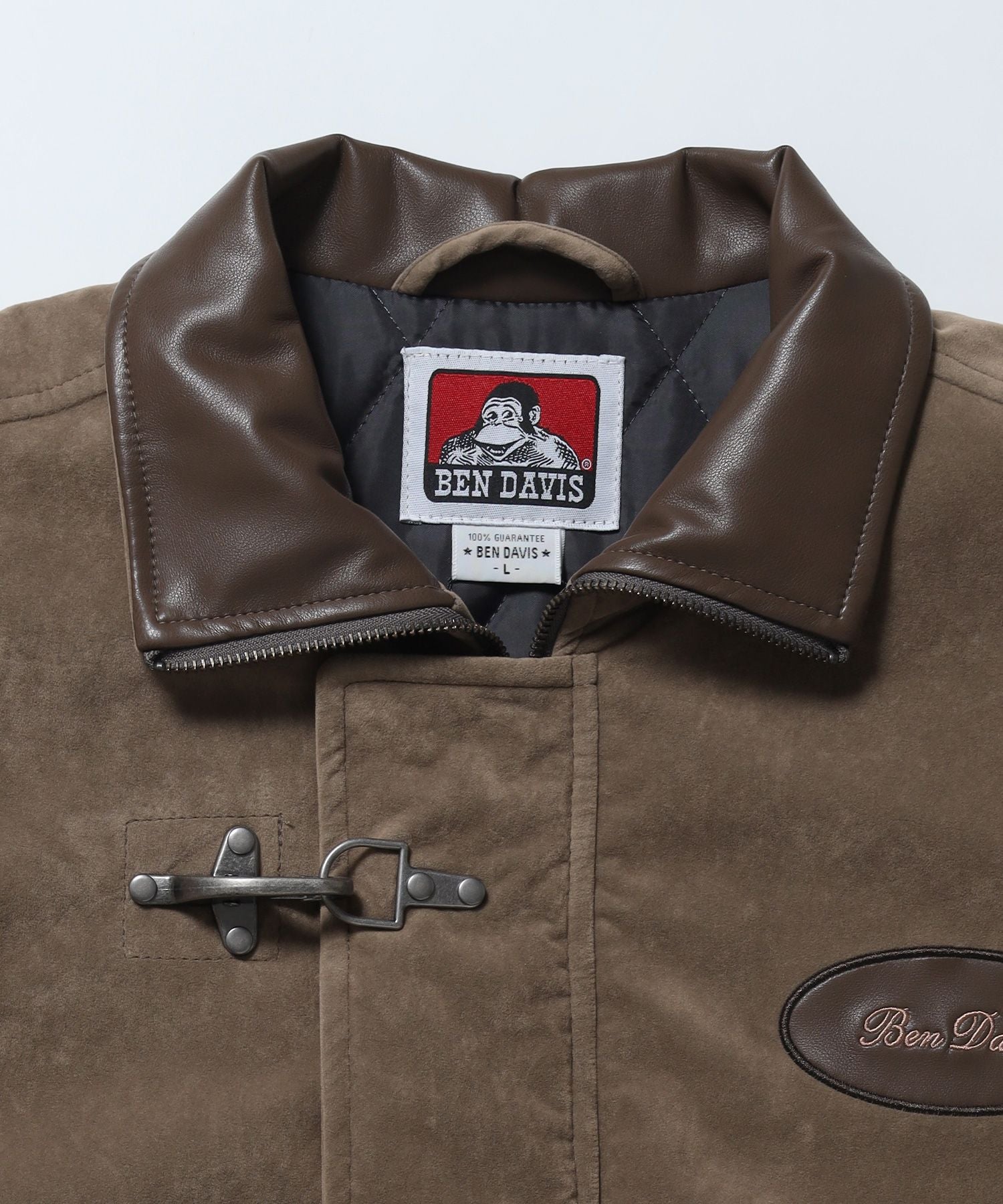 FAUX SUEDE RESCUE JACKET / レスキュージャケット フェイクスエード 中綿キルティング ハイネック ワッペン アウター ユニセックス ブラウン