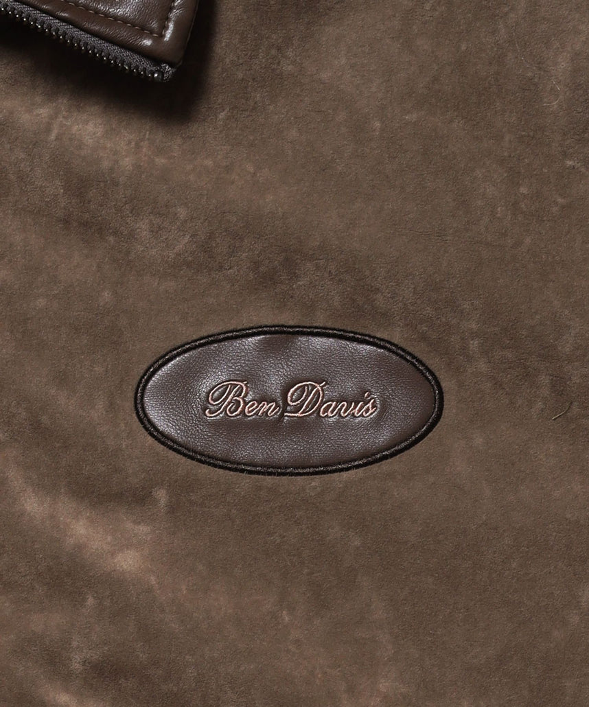 FAUX SUEDE RESCUE JACKET / レスキュージャケット フェイクスエード 中綿キルティング ハイネック ワッペン アウター ユニセックス ブラウン