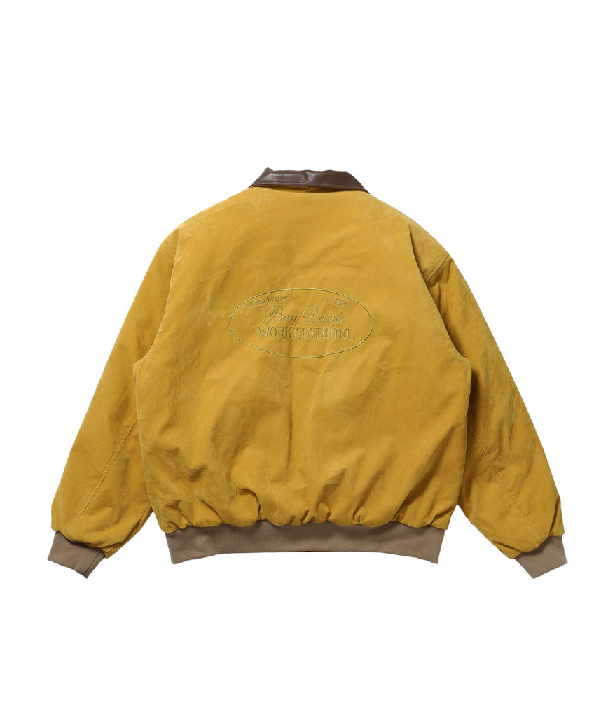 【BEN DAVIS(ベンデイビス)】FAUX SUEDE RESCUE JACKET / レスキュージャケット フェイクスエード 中綿キルティング ハイネック ワッペン アウター ユニセックス マスタード