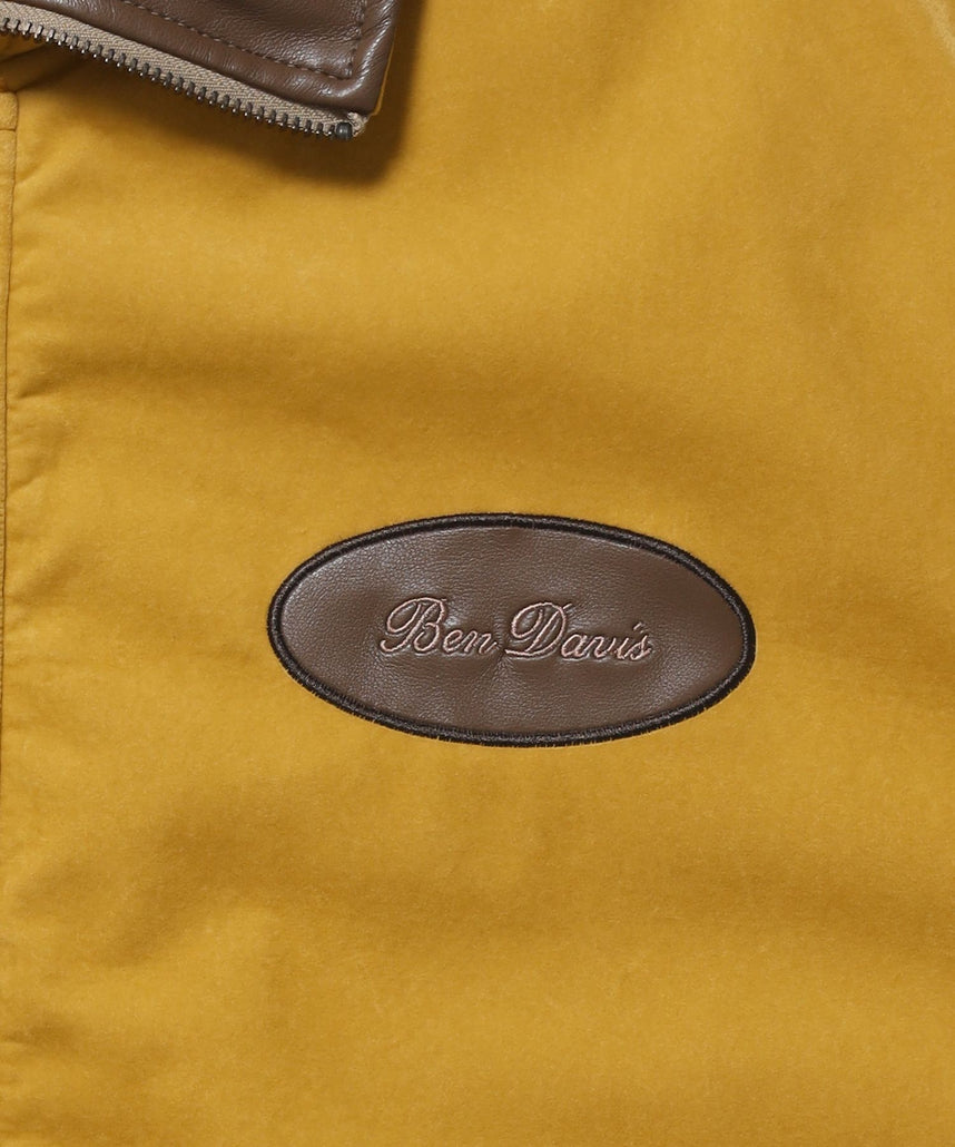 FAUX SUEDE RESCUE JACKET / レスキュージャケット フェイクスエード 中綿キルティング ハイネック ワッペン アウター ユニセックス マスタード