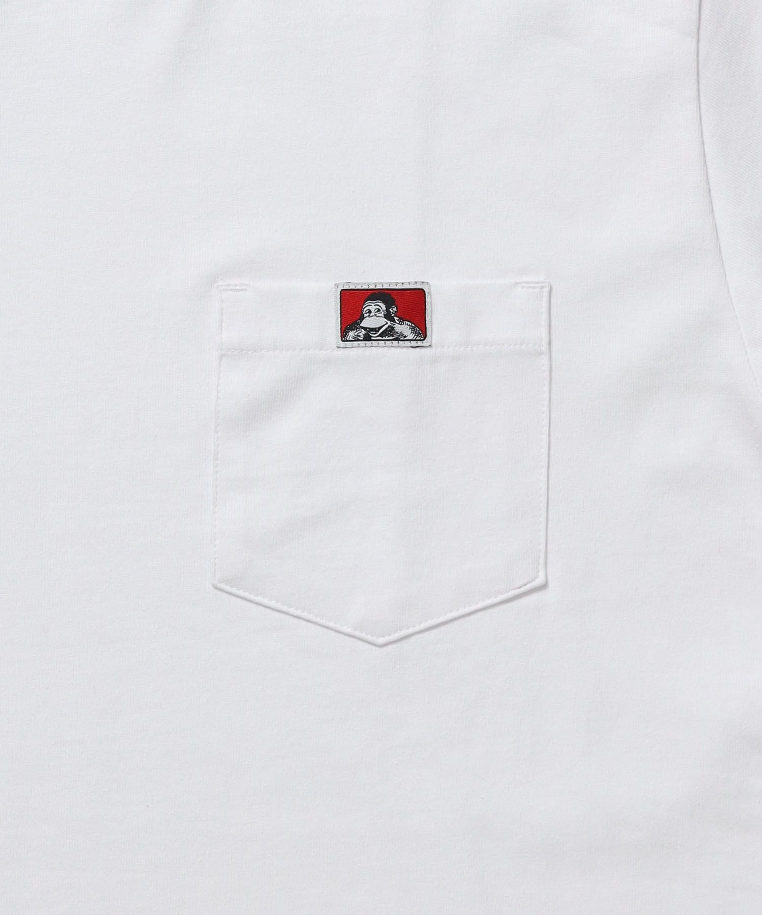 L/S POCKET TEE (REG) / ユニセックス ロングスリーブ ポケットT レギュラーフィット 長袖 ワンポイント ホワイト