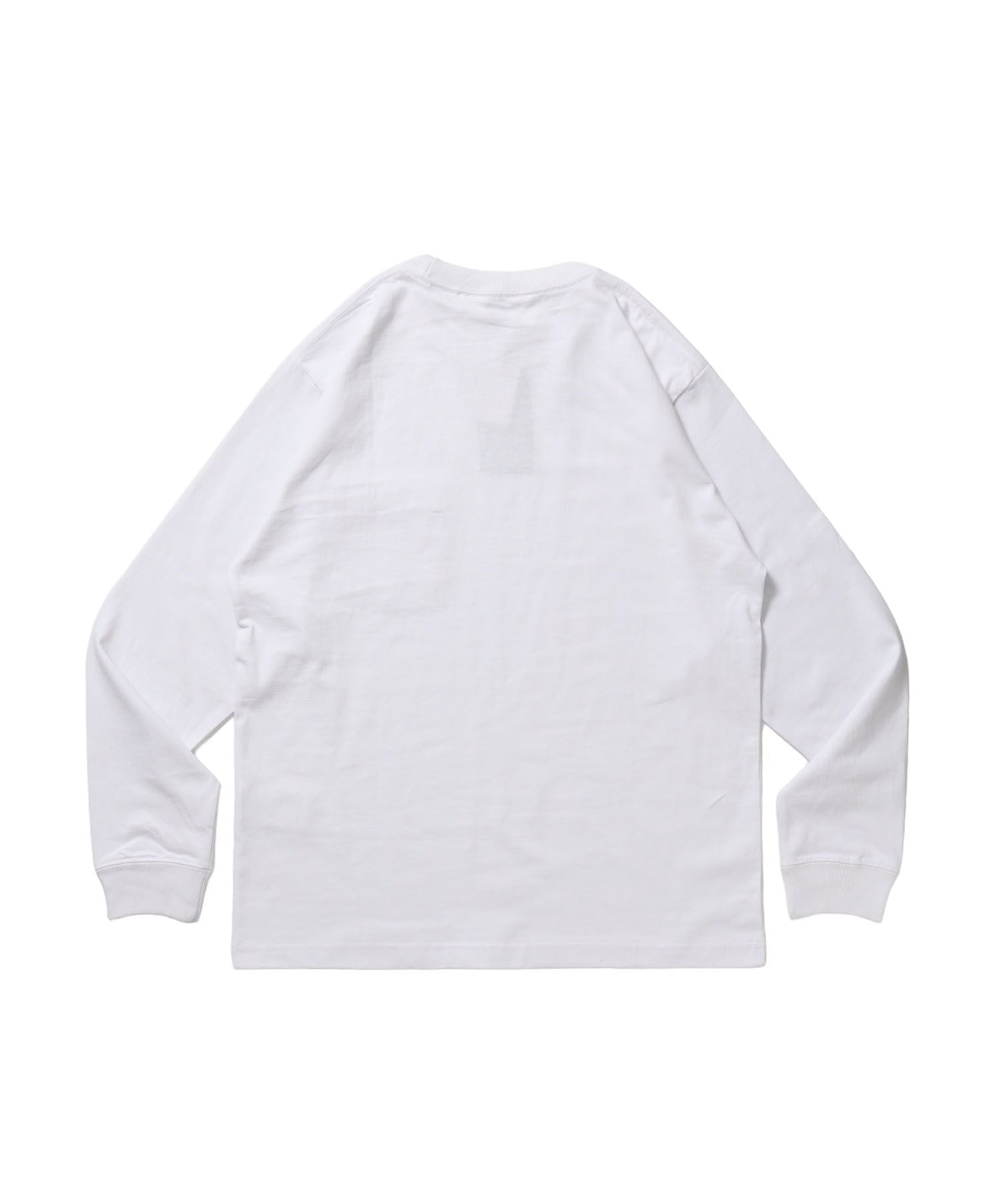 L/S POCKET TEE (REG) / ユニセックス ロングスリーブ ポケットT レギュラーフィット 長袖 ワンポイント ホワイト