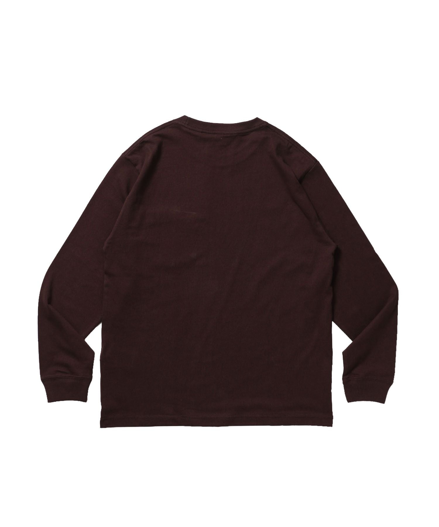 L/S POCKET TEE (REG) / ユニセックス ロングスリーブ ポケットT レギュラーフィット 長袖 ワンポイント ブラウン