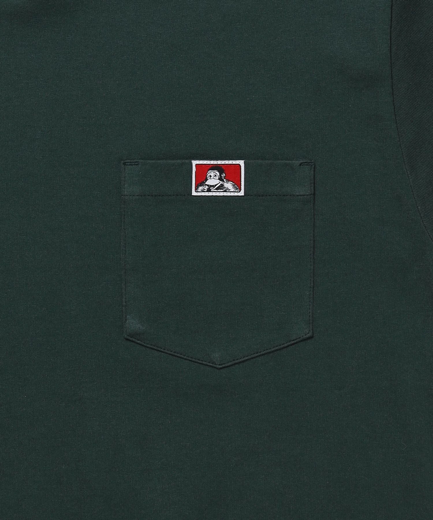 L/S POCKET TEE (REG) / ユニセックス ロングスリーブ ポケットT レギュラーフィット 長袖 ワンポイント ダークグリーン