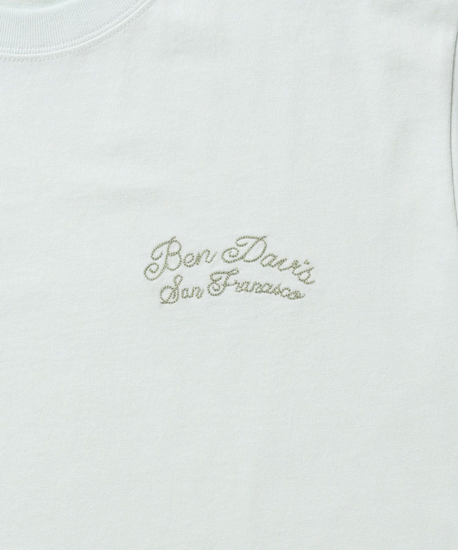 SCRIPT VNTG L/S TEE (REG) / ロンT 長袖 刺繍 ビスネーム ヴィンテージ加工 レギュラーフィット ユニセックス ミント