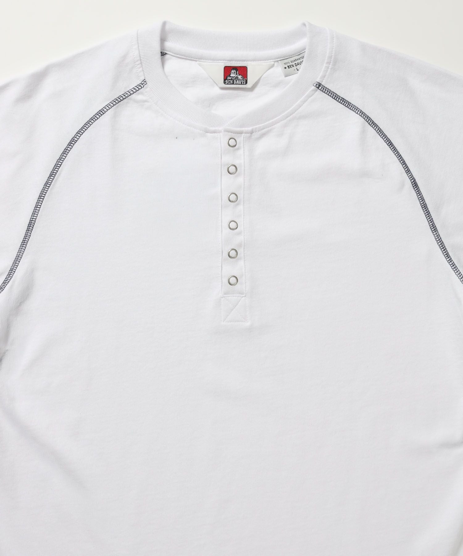 BEN'S HENLEY L/S TEE / ヘンリーネック ロング ユニセックス ラグラン 長袖 ホワイト