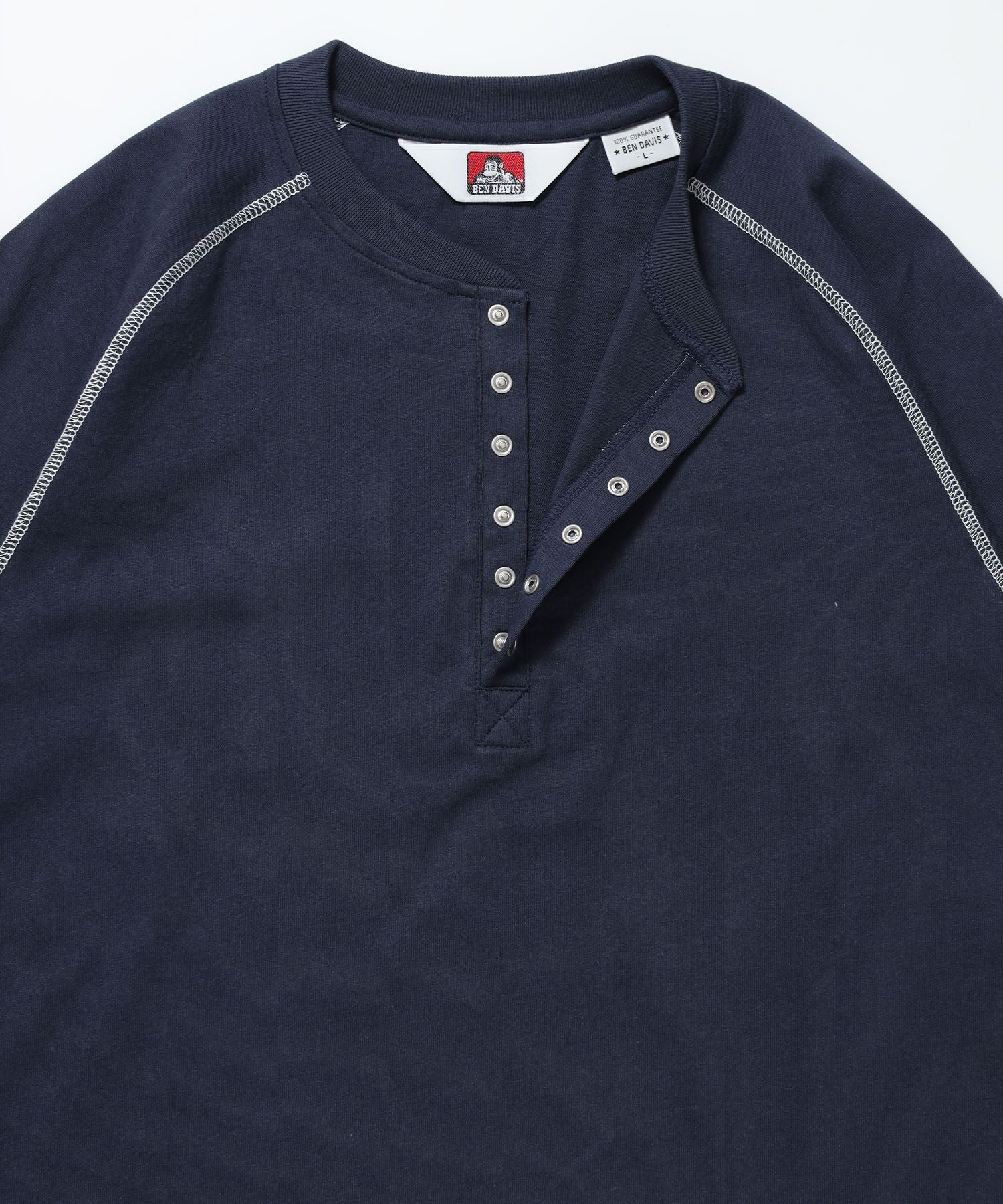 BEN'S HENLEY L/S TEE / ヘンリーネック ロング ユニセックス ラグラン 長袖 ネイビー