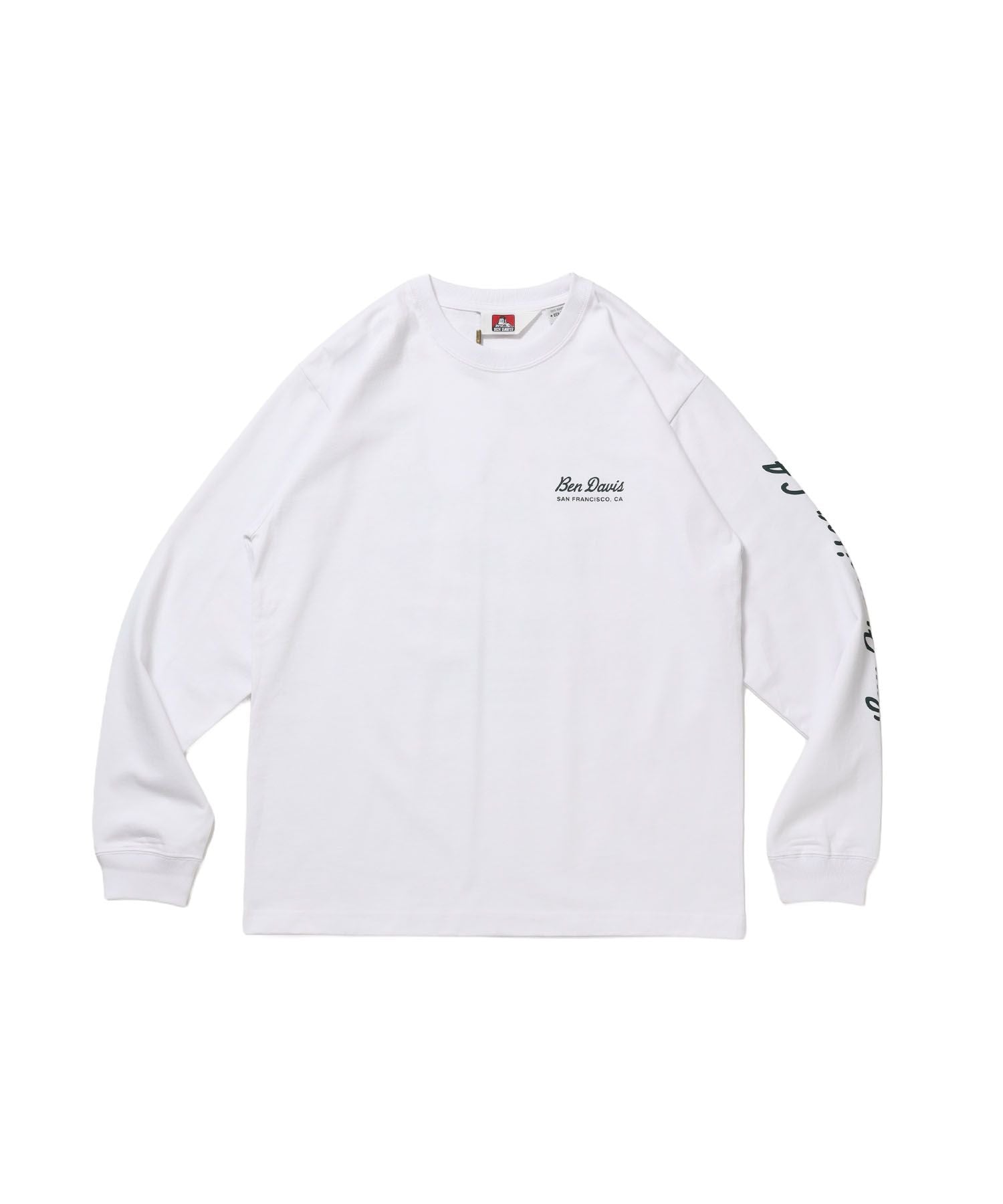 【BEN DAVIS(ベンデイビス)】GRAPHIC L/S TEE (REG) / ロンT ユニセックス レギュラーフィット 長袖 ラバープリント ホワイト
