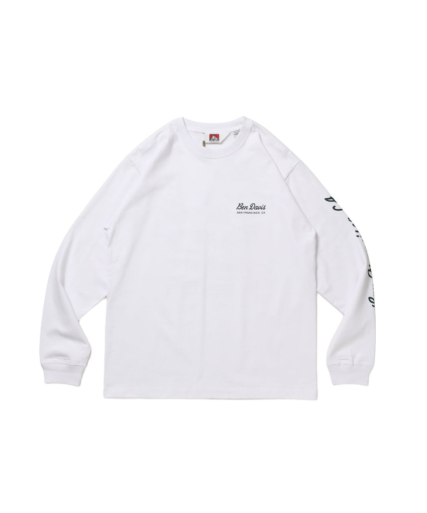 【BEN DAVIS(ベンデイビス)】GRAPHIC L/S TEE (REG) / ロンT ユニセックス レギュラーフィット 長袖 ラバープリント ホワイト