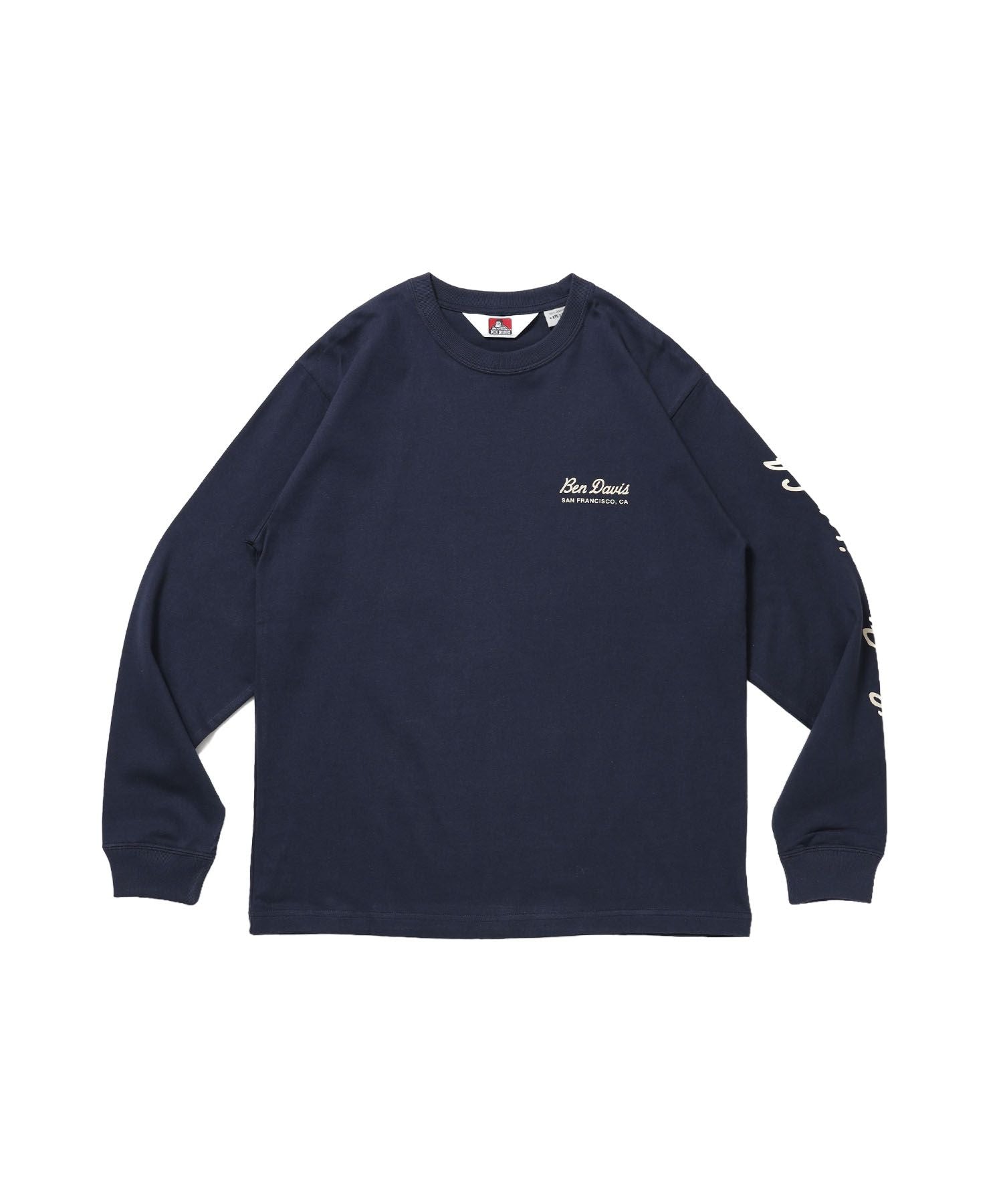 【BEN DAVIS(ベンデイビス)】GRAPHIC L/S TEE (REG) / ロンT ユニセックス レギュラーフィット 長袖 ラバープリント ネイビー