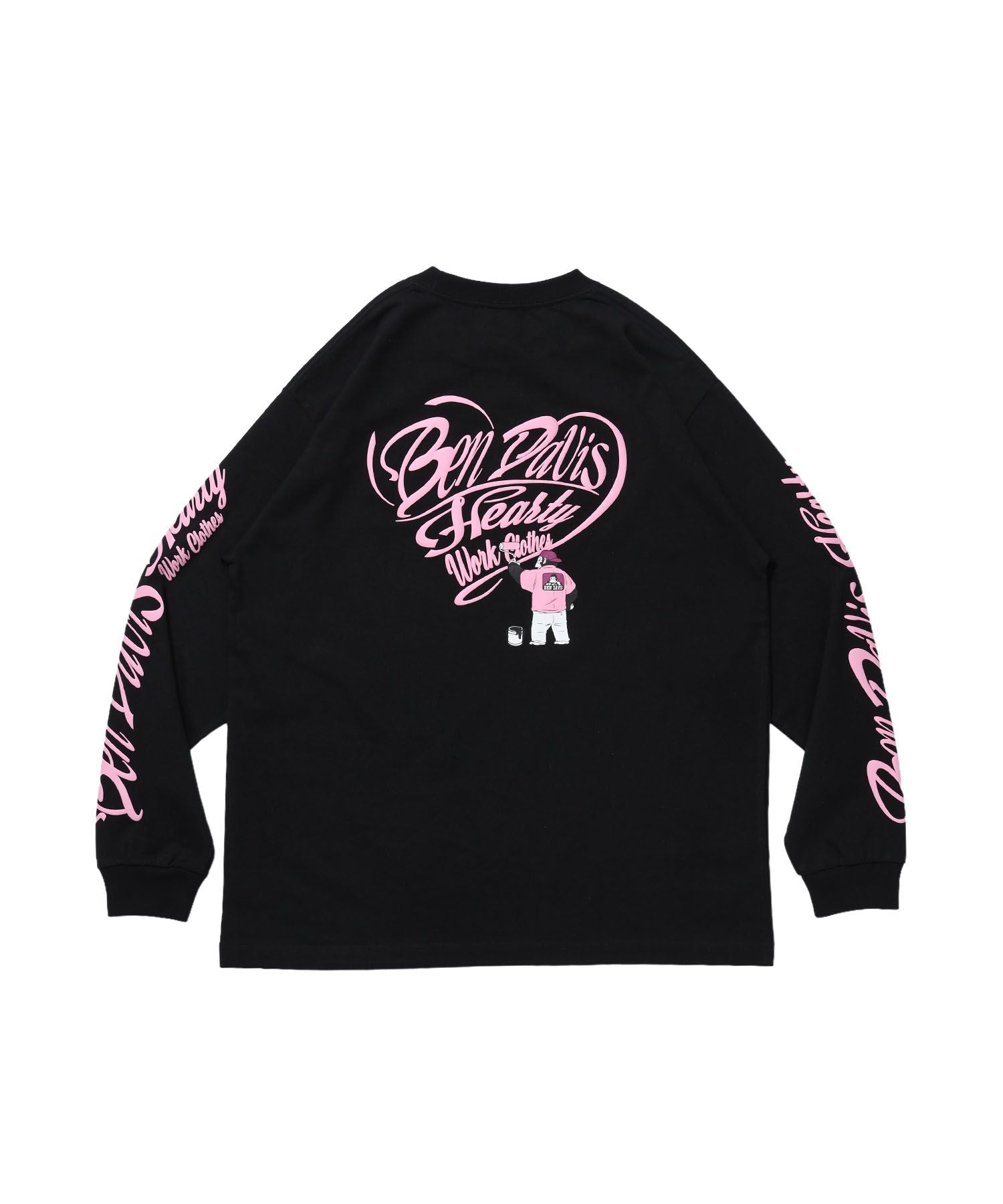 【BEN DAVIS(ベンデイビス)】GRAPHIC WIDE L/S TEE / ワイドシルエット グラフィック ロンT 長袖 ユニセックス ブラック