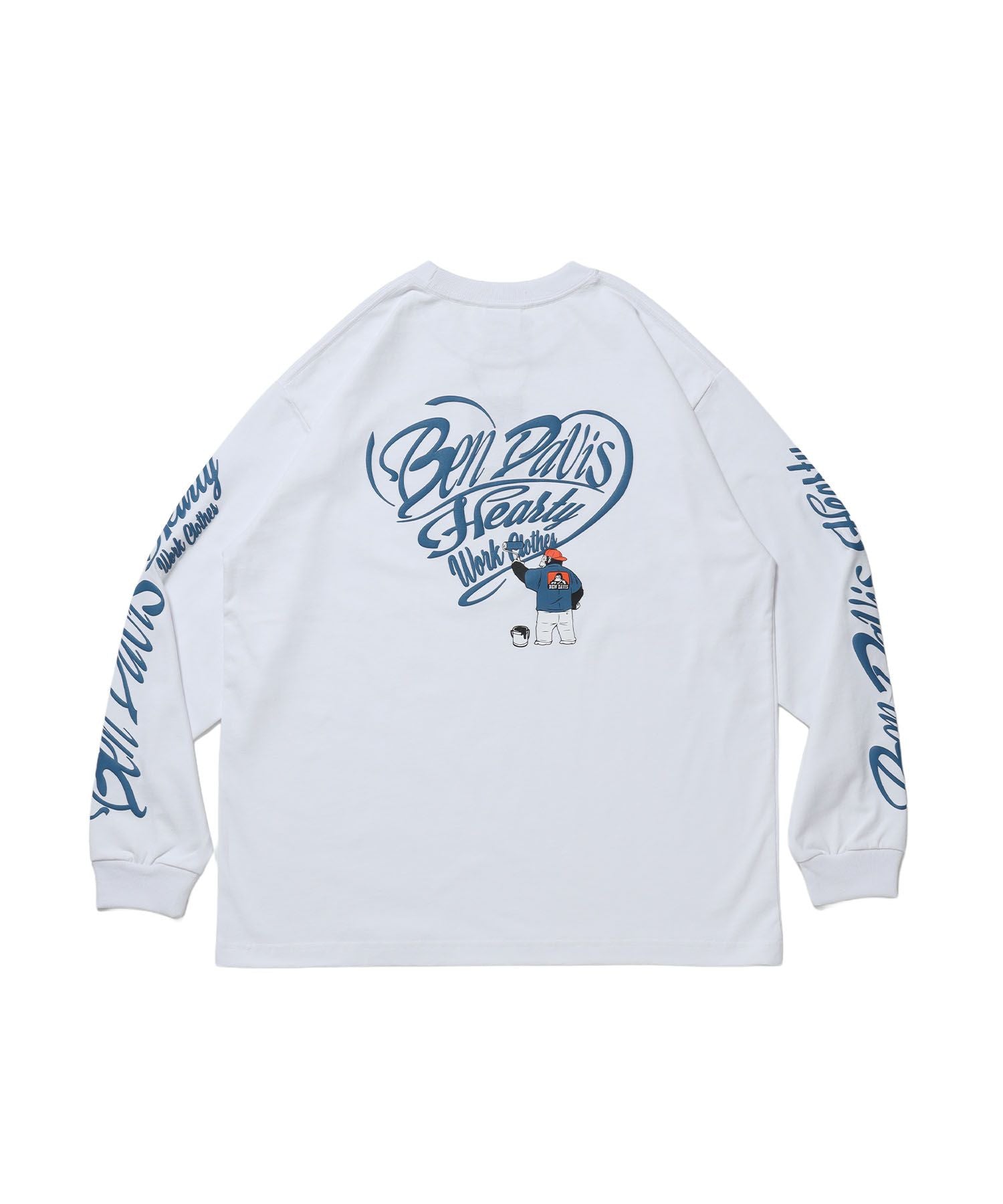 【BEN DAVIS(ベンデイビス)】GRAPHIC WIDE L/S TEE / ワイドシルエット グラフィック ロンT 長袖 ユニセックス ホワイト