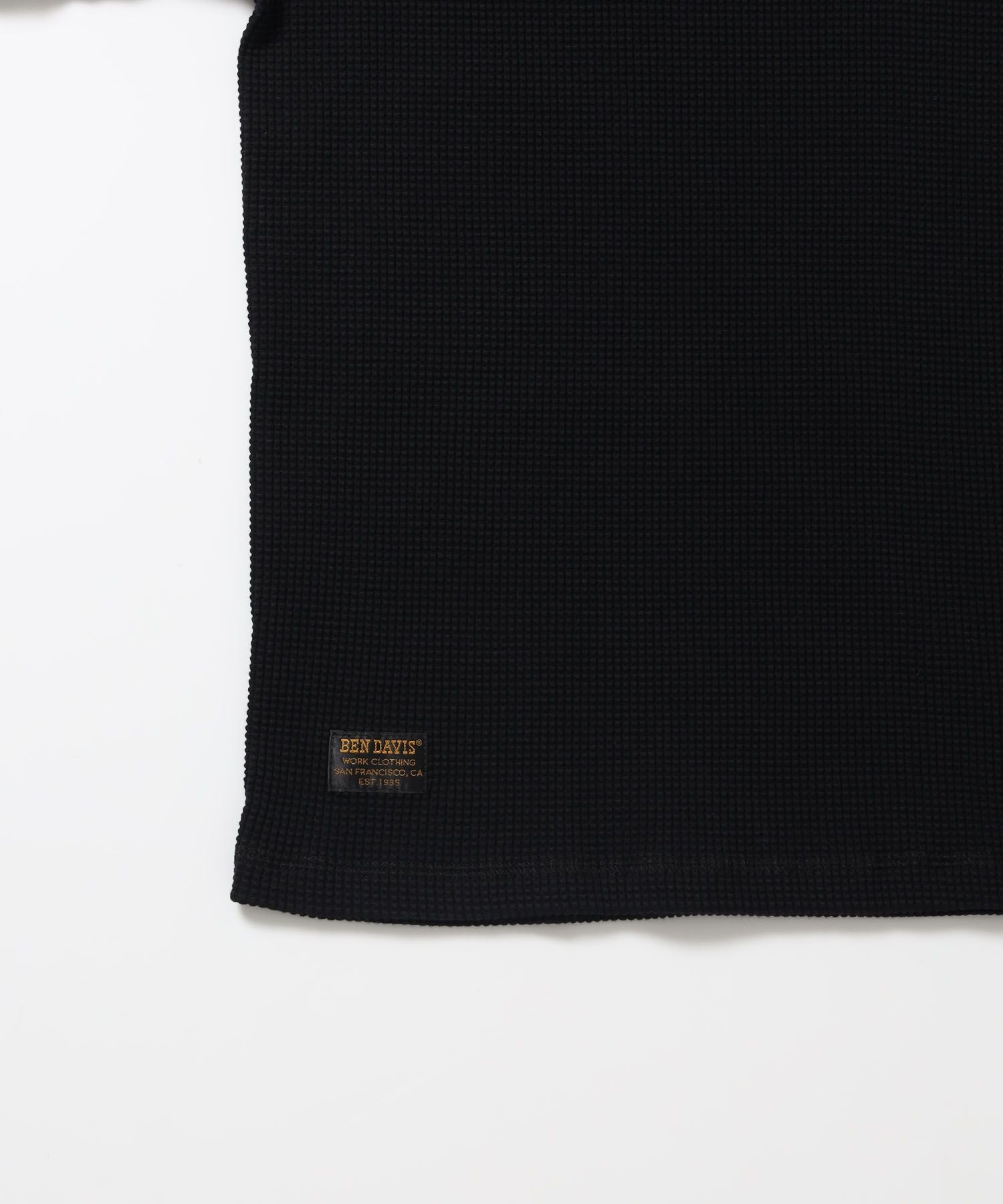 WAFFLE L/S CREW / ワッフル クルーネック 長袖 ロンT ユニセックス ブラック