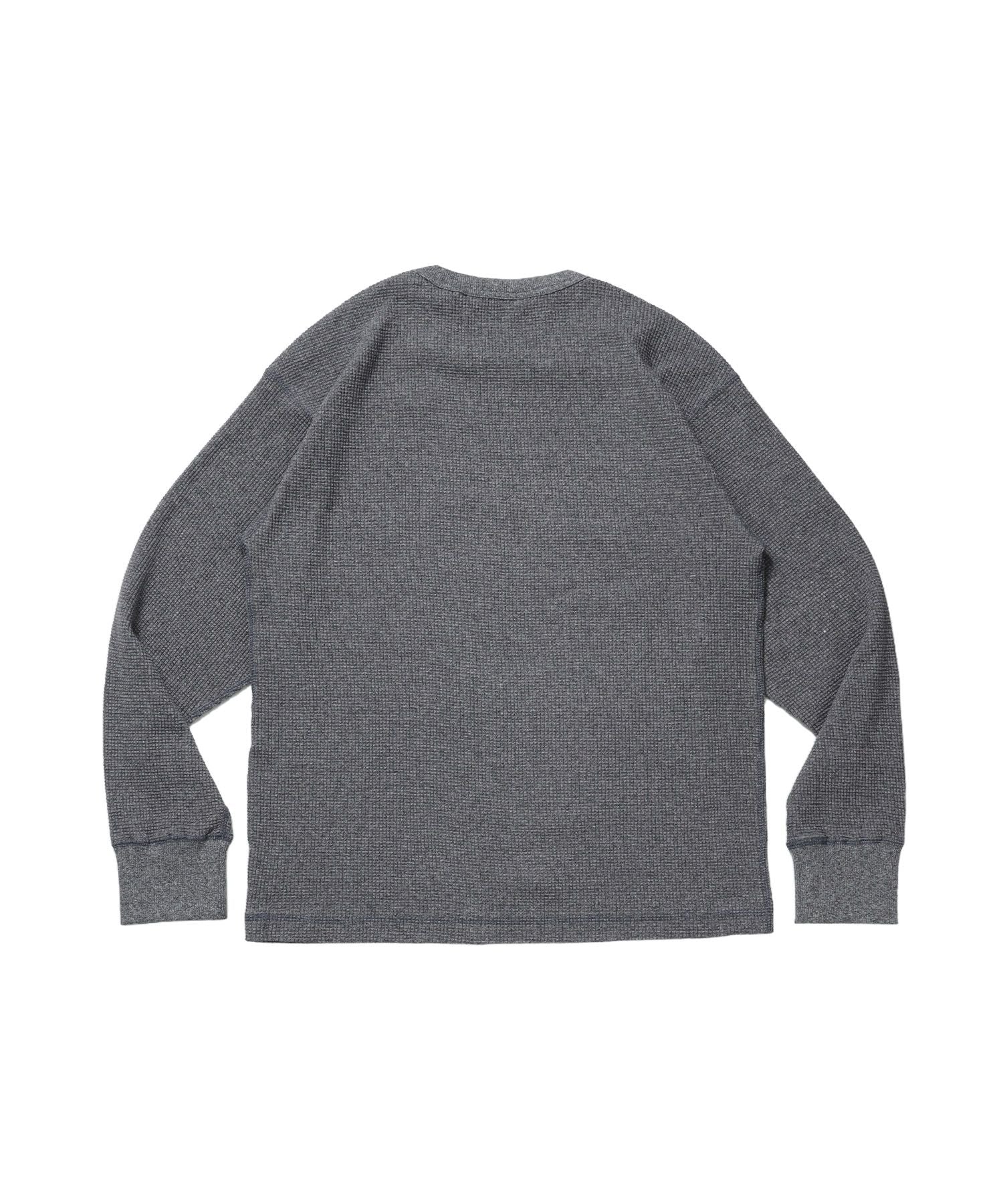 WAFFLE L/S CREW / ワッフル クルーネック 長袖 ロンT ユニセックス グレー